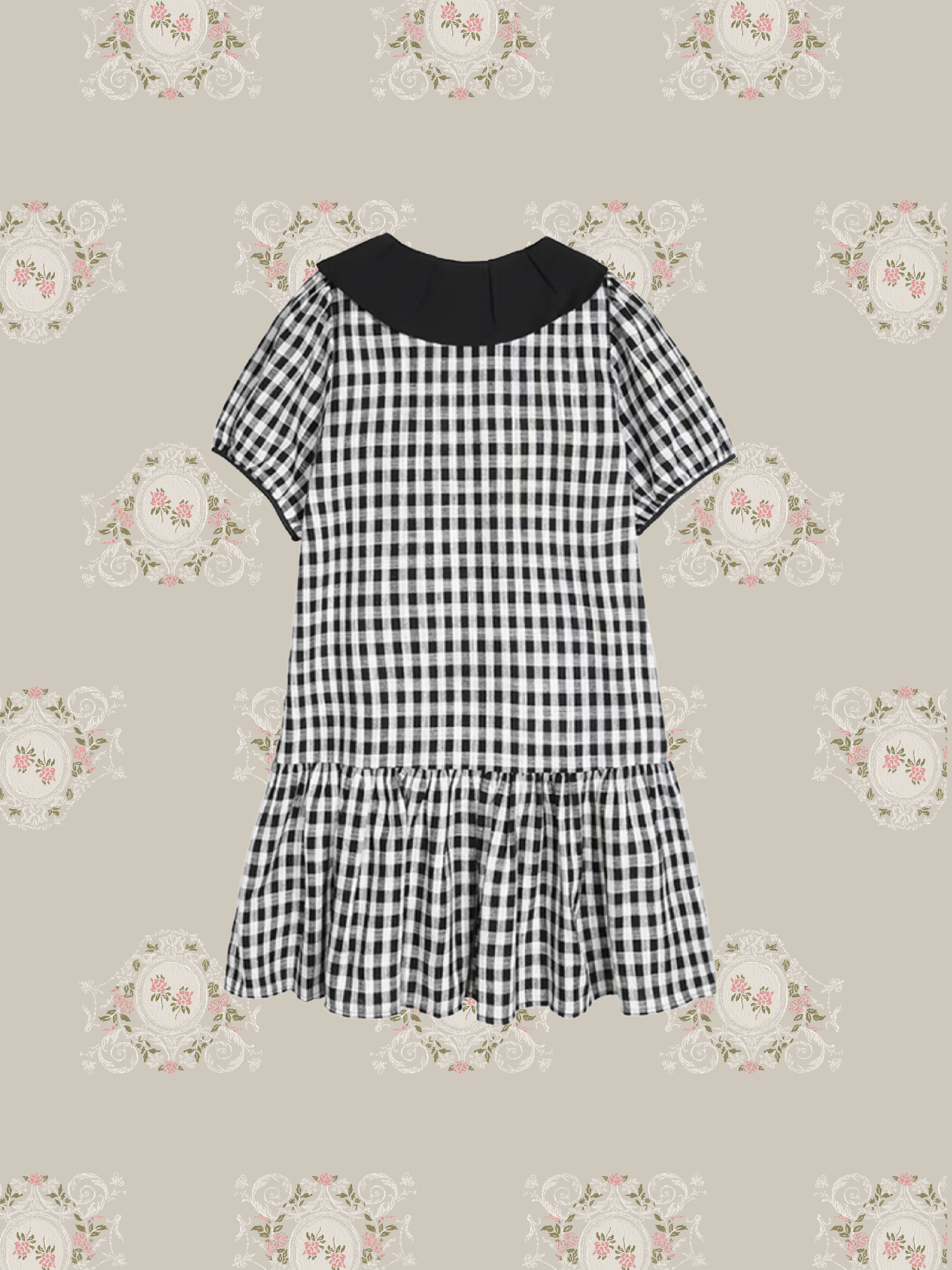 Baby Collar Check One Piece/ベビーカラーチェックワンピース