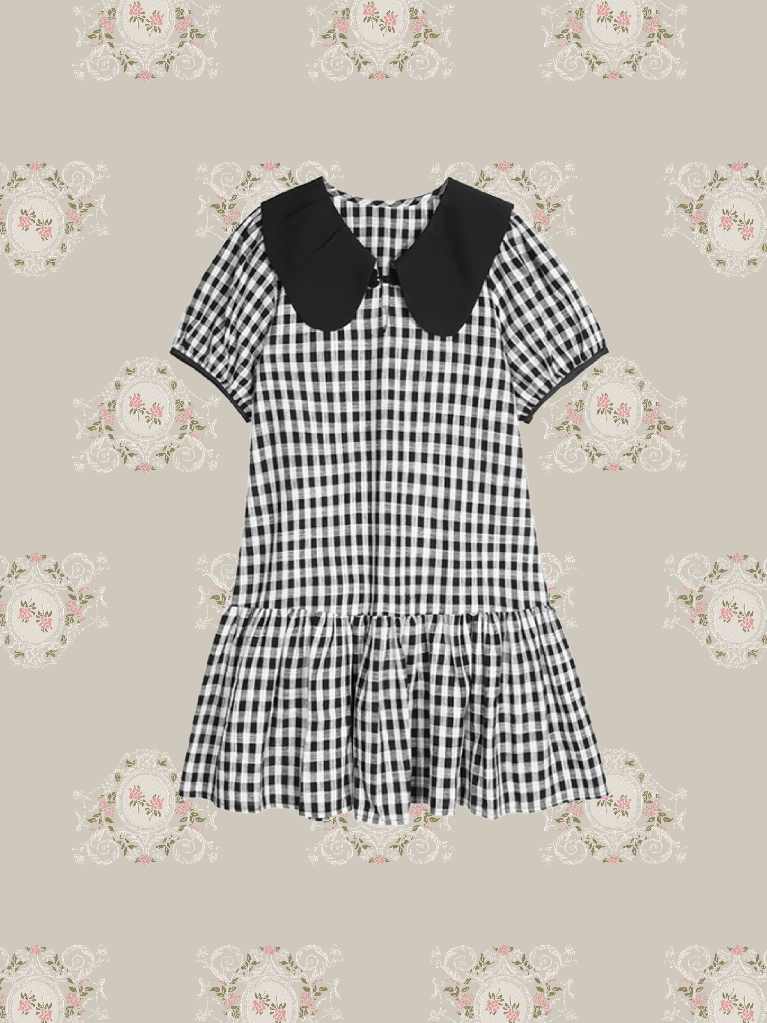 Baby Collar Check One Piece/ベビーカラーチェックワンピース