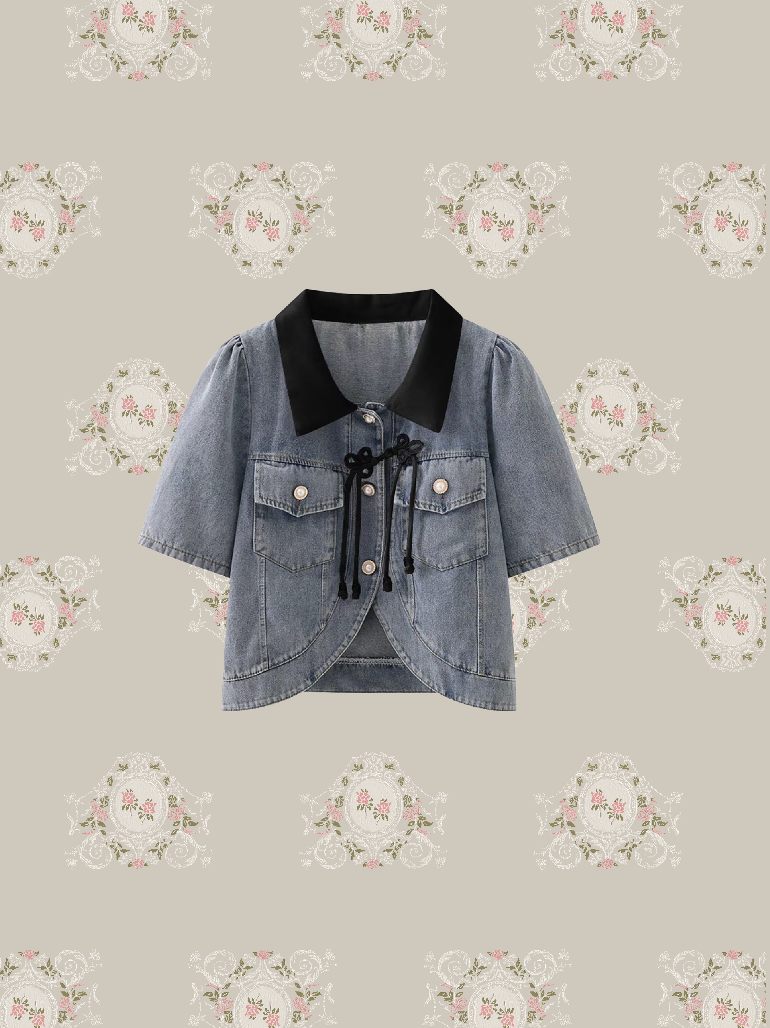 Contrasting Color Buttoned Jacket/コントラスティングカラージャケット.