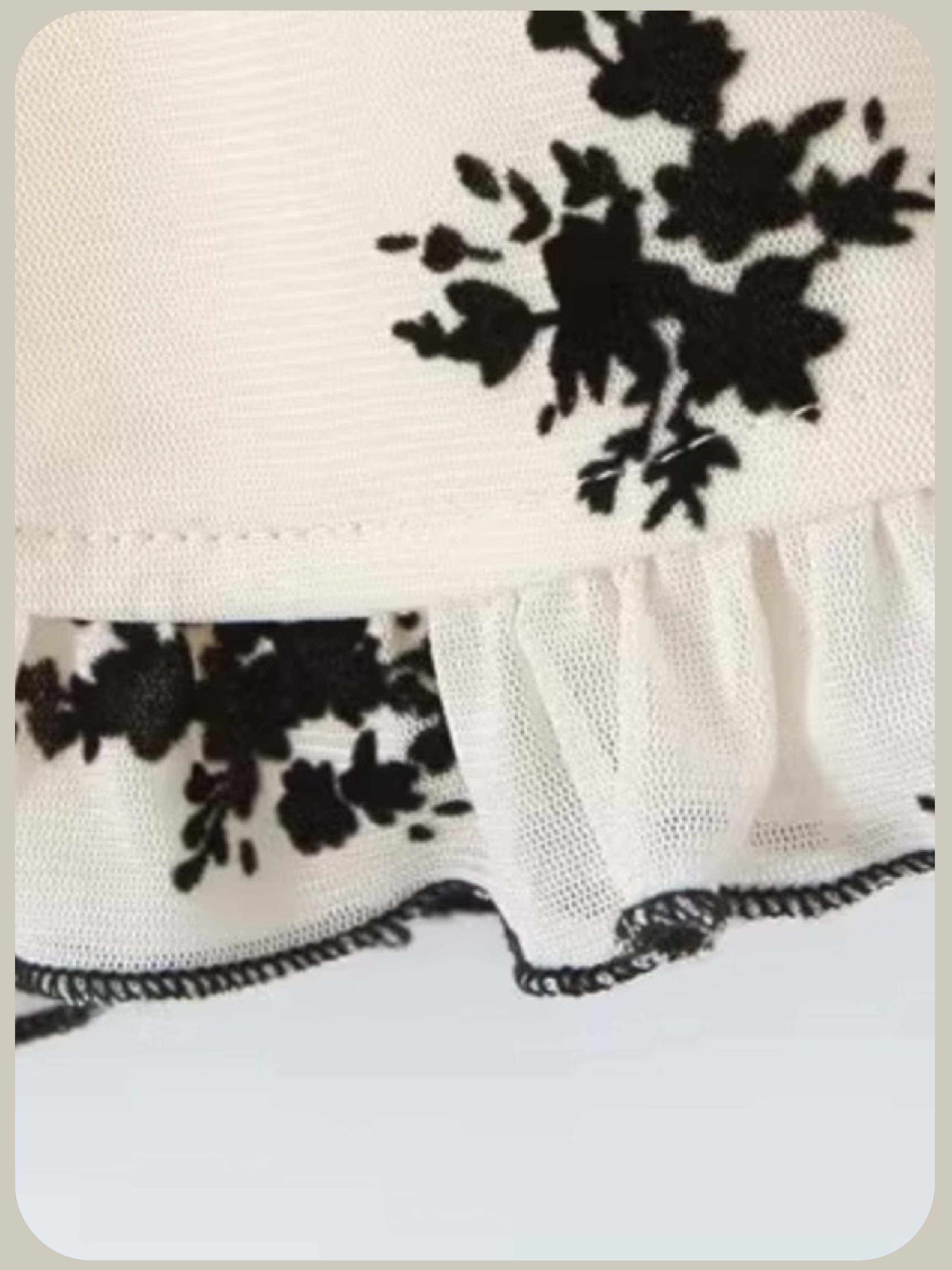 Frill Piping Floral Blouse/フリルパイピング花柄ブラウス