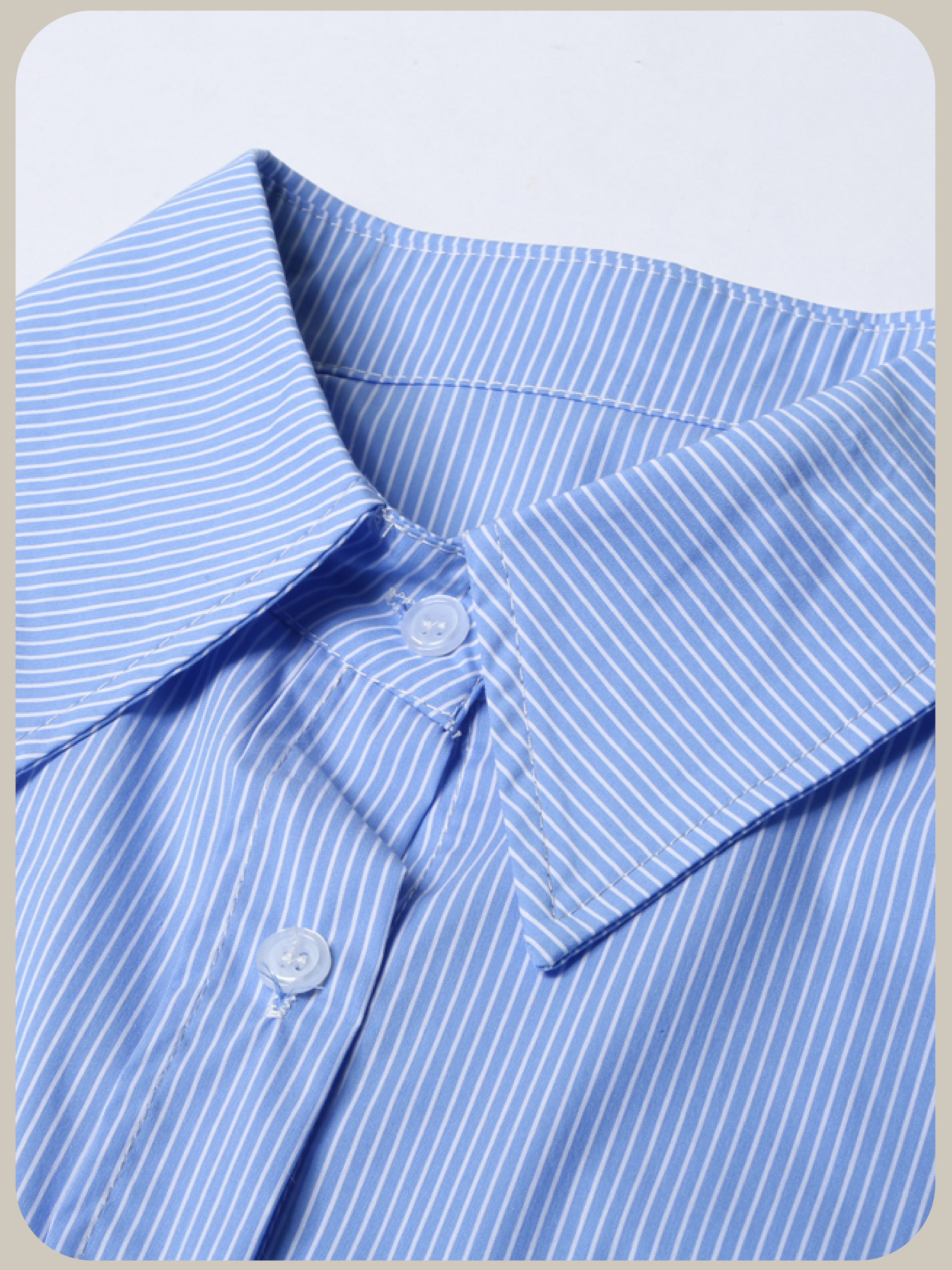 Handmade Pearl Deco Stripe Shirt ハンドメイドパールデコストライプシャツ