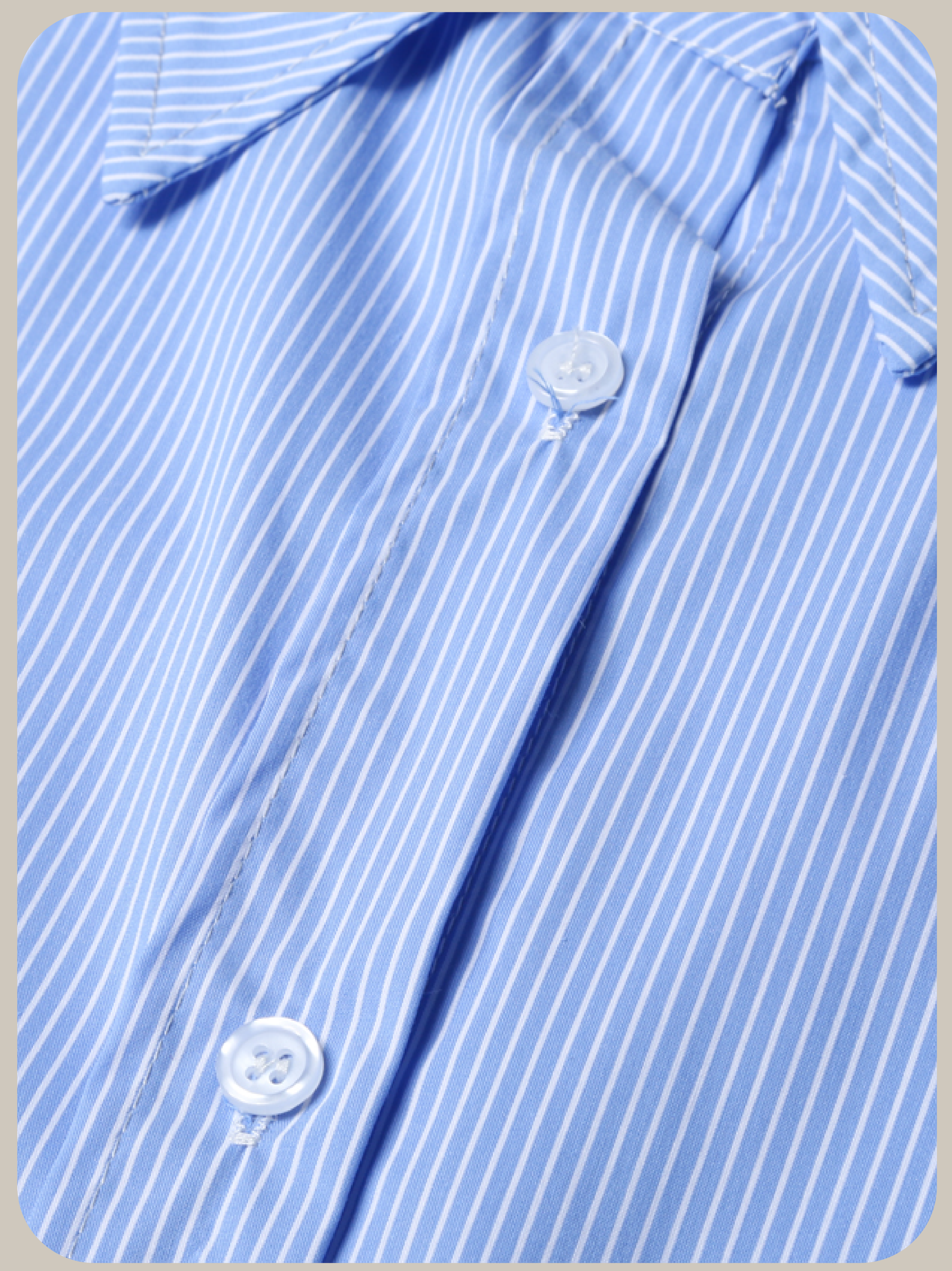 Handmade Pearl Deco Stripe Shirt ハンドメイドパールデコストライプシャツ