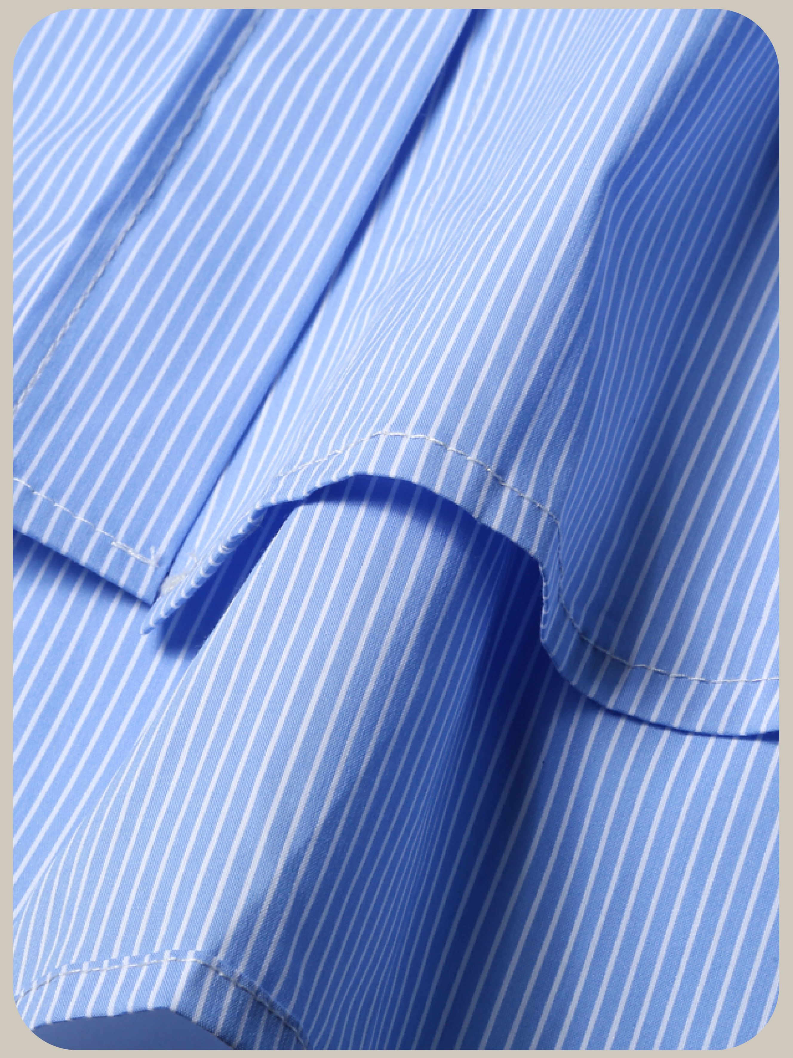 Handmade Pearl Deco Stripe Shirt ハンドメイドパールデコストライプシャツ