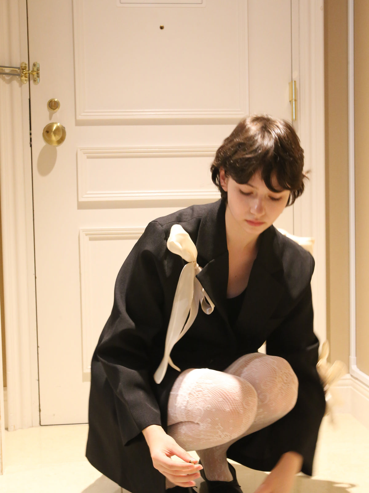 ・予約商品・Ribbon Attacthed Black Jacket