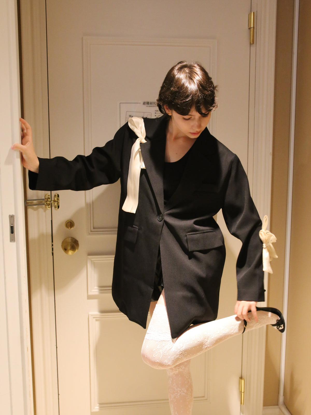 ・予約商品・Ribbon Attacthed Black Jacket