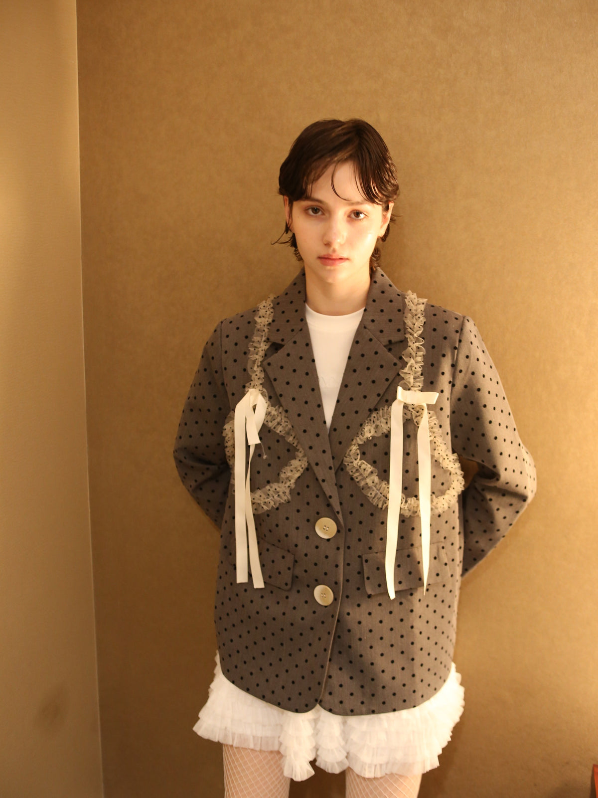 ・予約商品・Dots Lace Ribbon Jacket