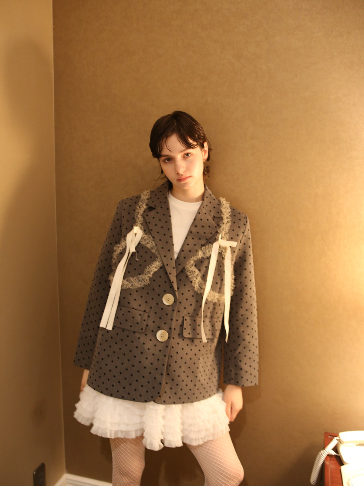 ・予約商品・Dots Lace Ribbon Jacket