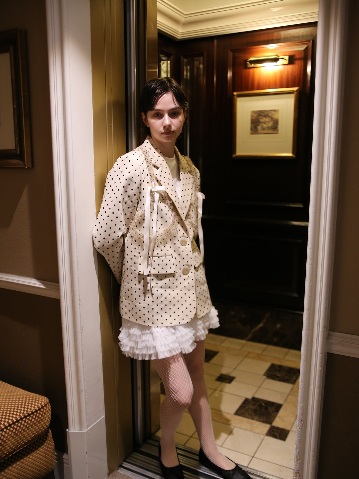 ・予約商品・Dots Lace Ribbon Jacket