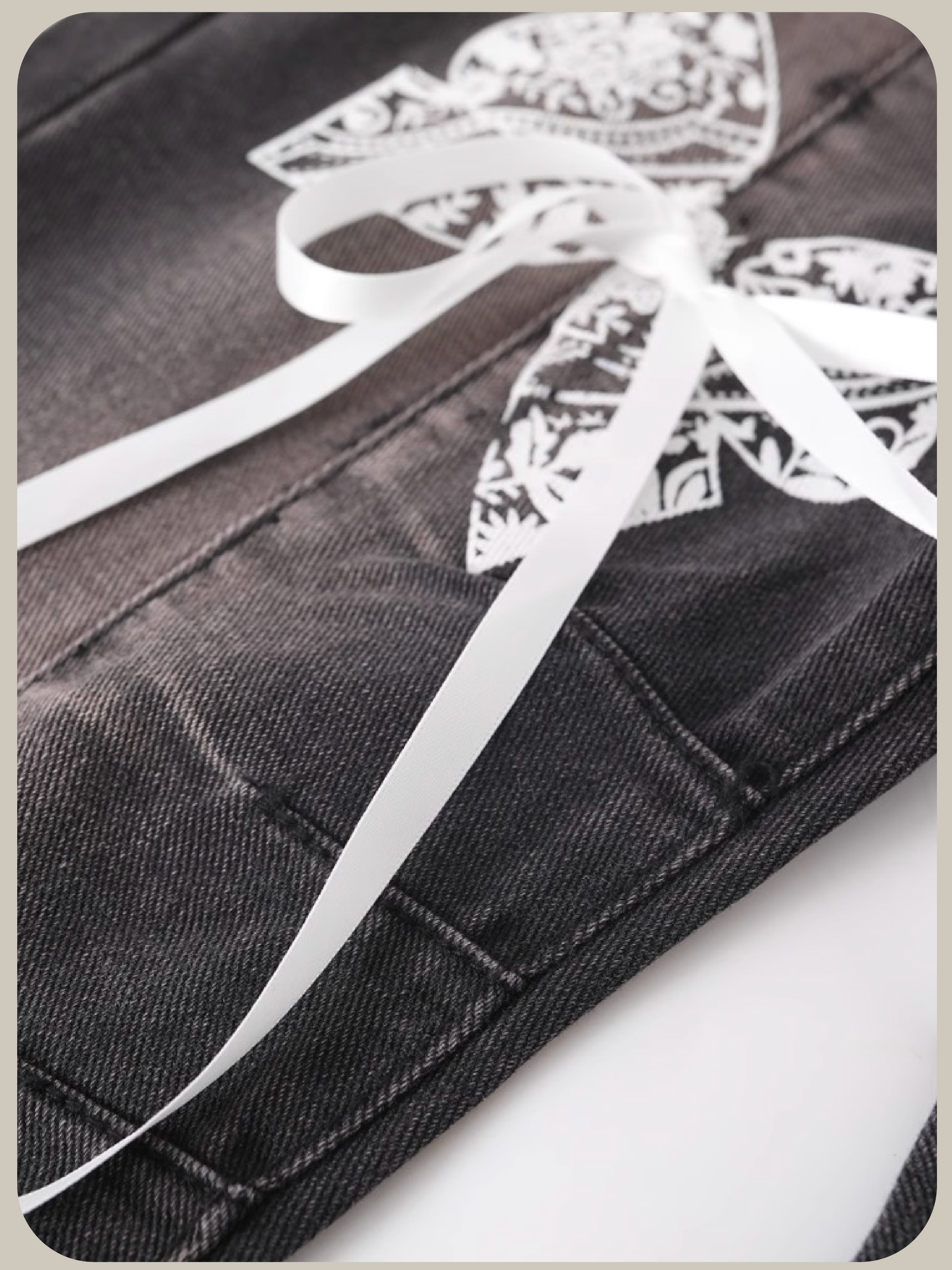 Lace Butterfly Denim Pants/レースバタフライデニムパンツ