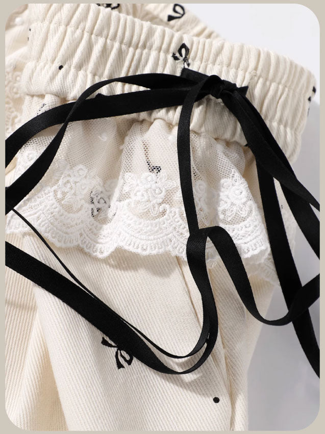 Many Ribbon Sweat Pants