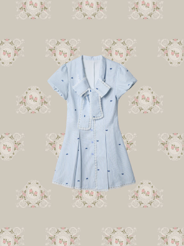 Preppy Style Stripe Tie Dress