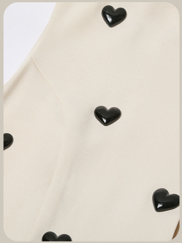 Chic Many Heart Skirt Set