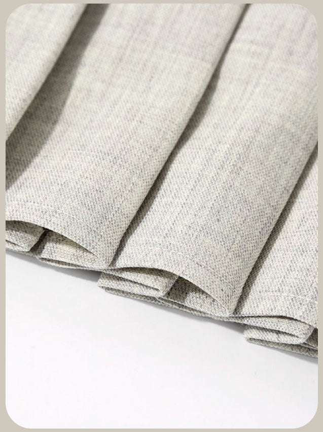 3 Items set Detail Pleated Dress