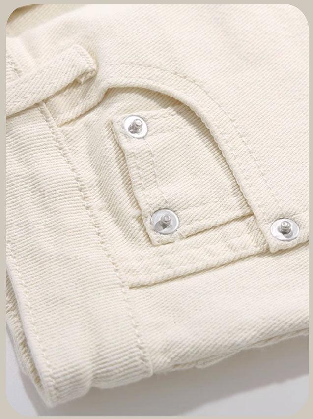 Ribbon Denim Short Pants