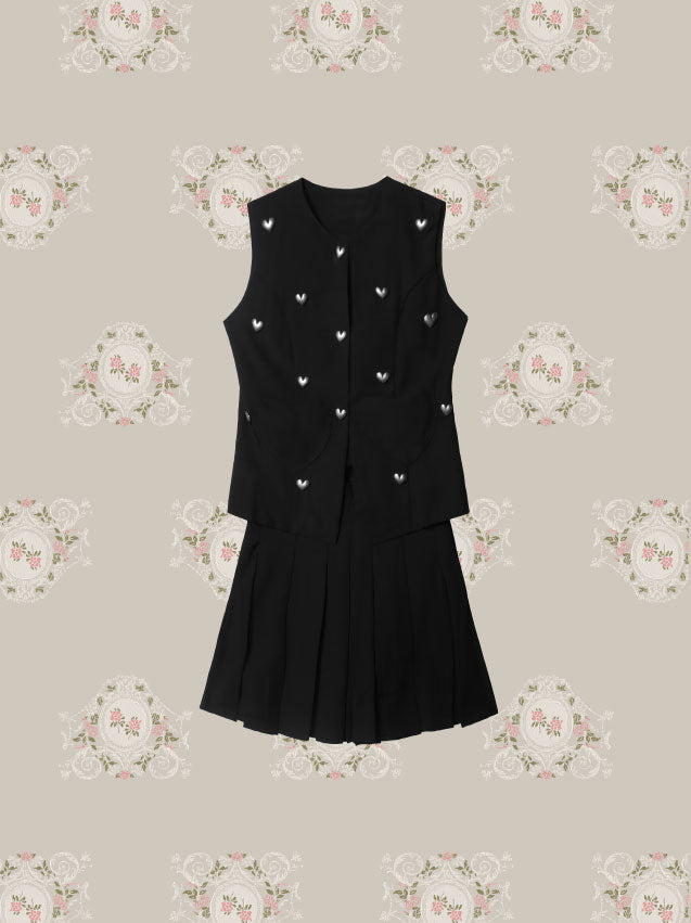 Chic Many Heart Skirt Set