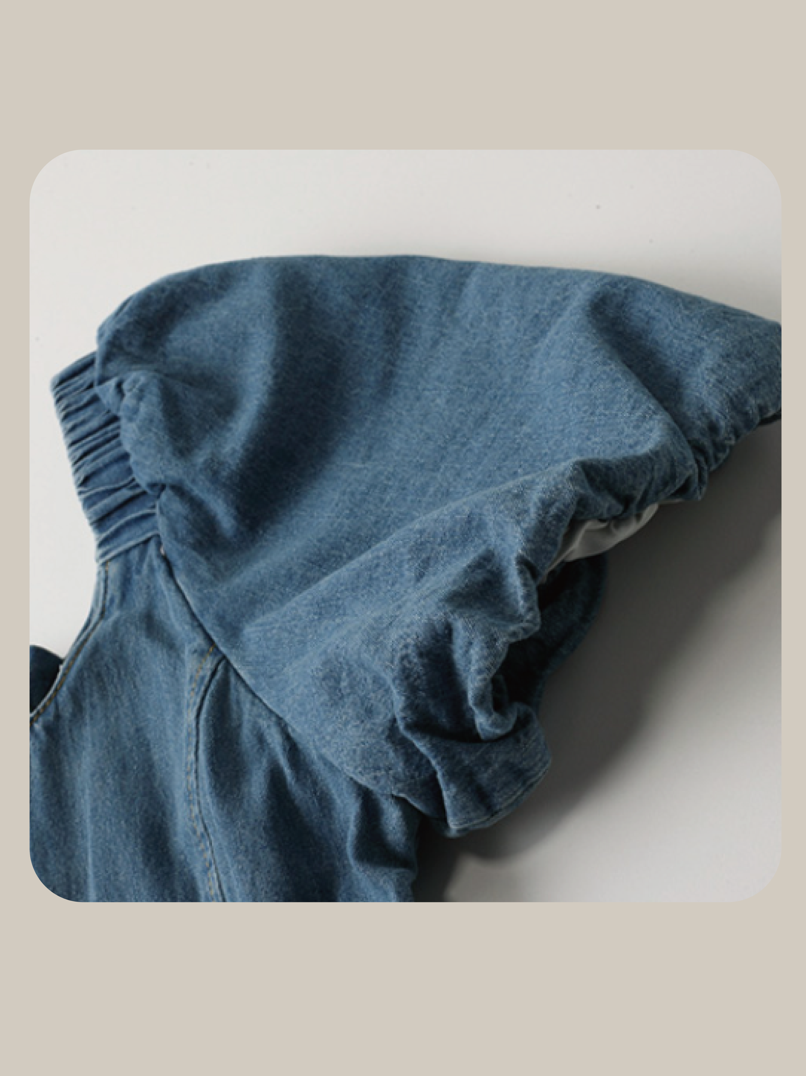 Puff Sleeve Flare Denim One Piece