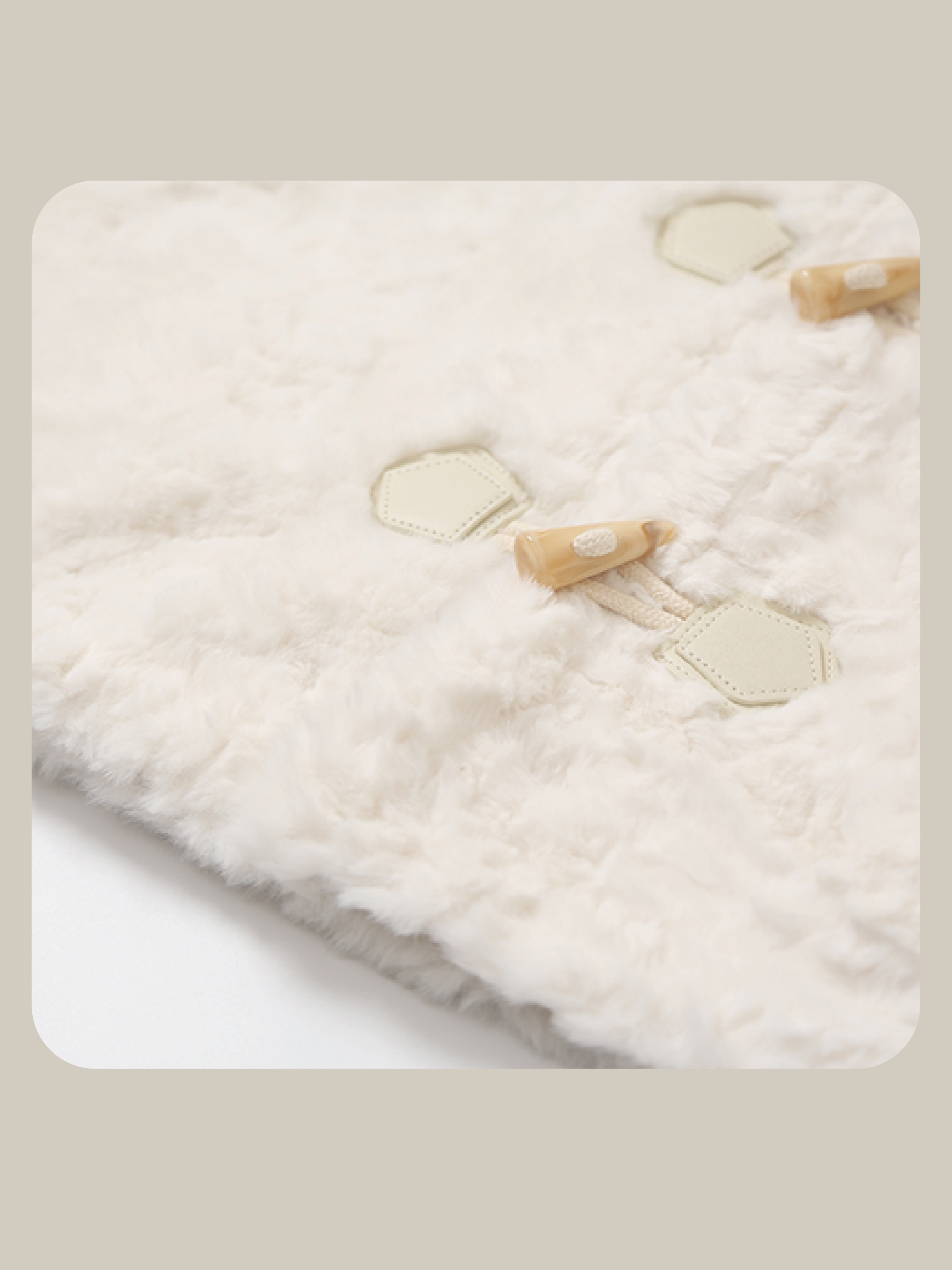 Horn Button Fur Coat