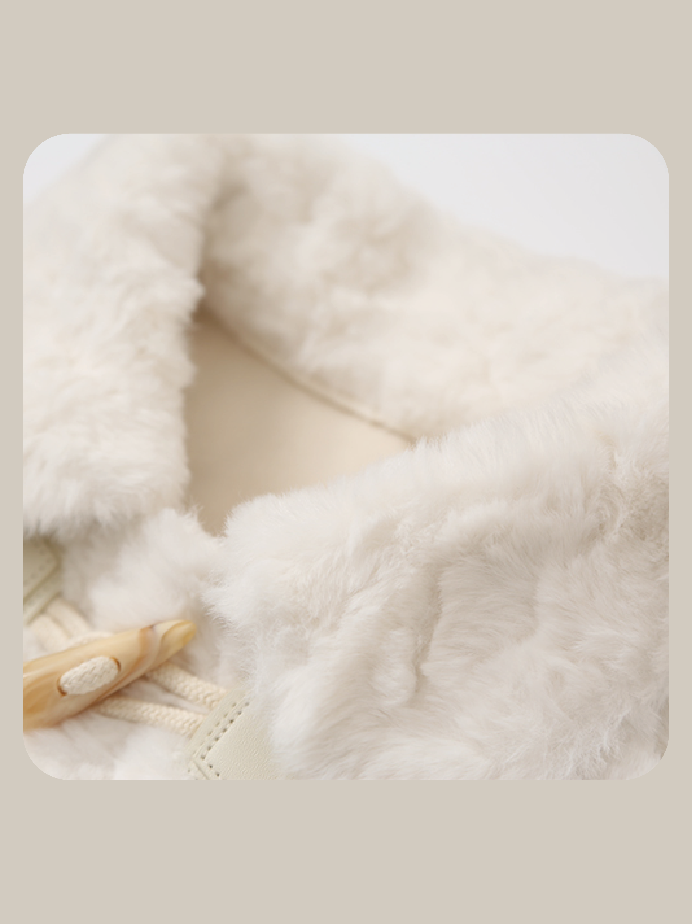 Horn Button Fur Coat