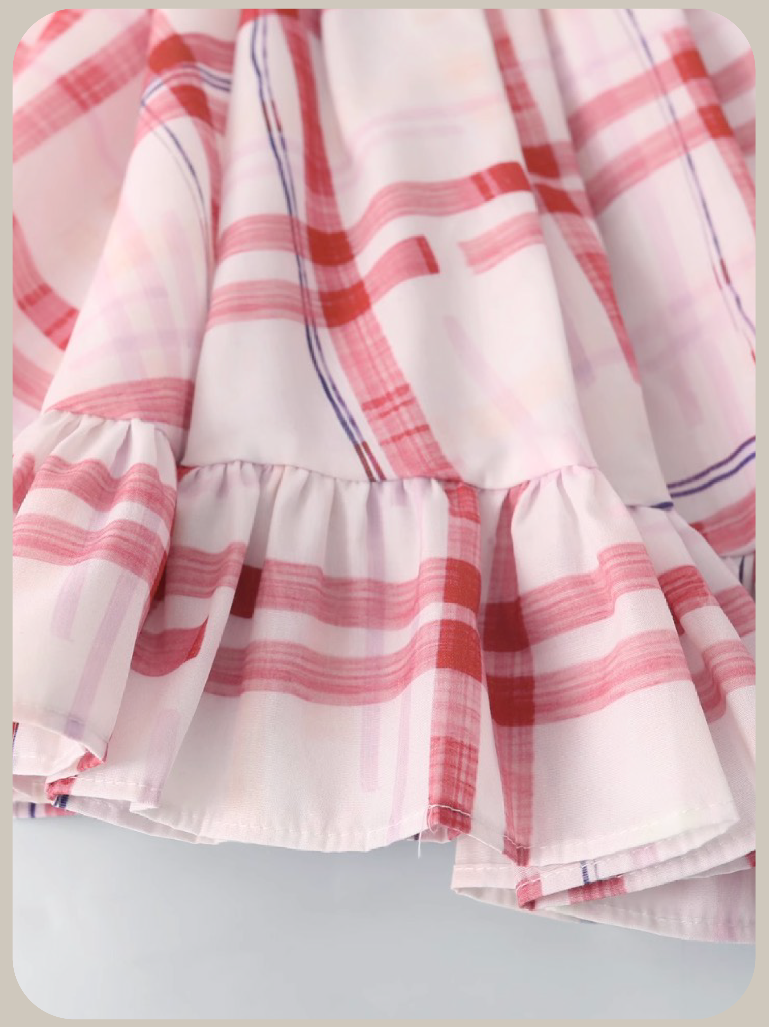 Pink Plaid Asymmetry One Piece/ピンクチェックアシンメトリーワンピース