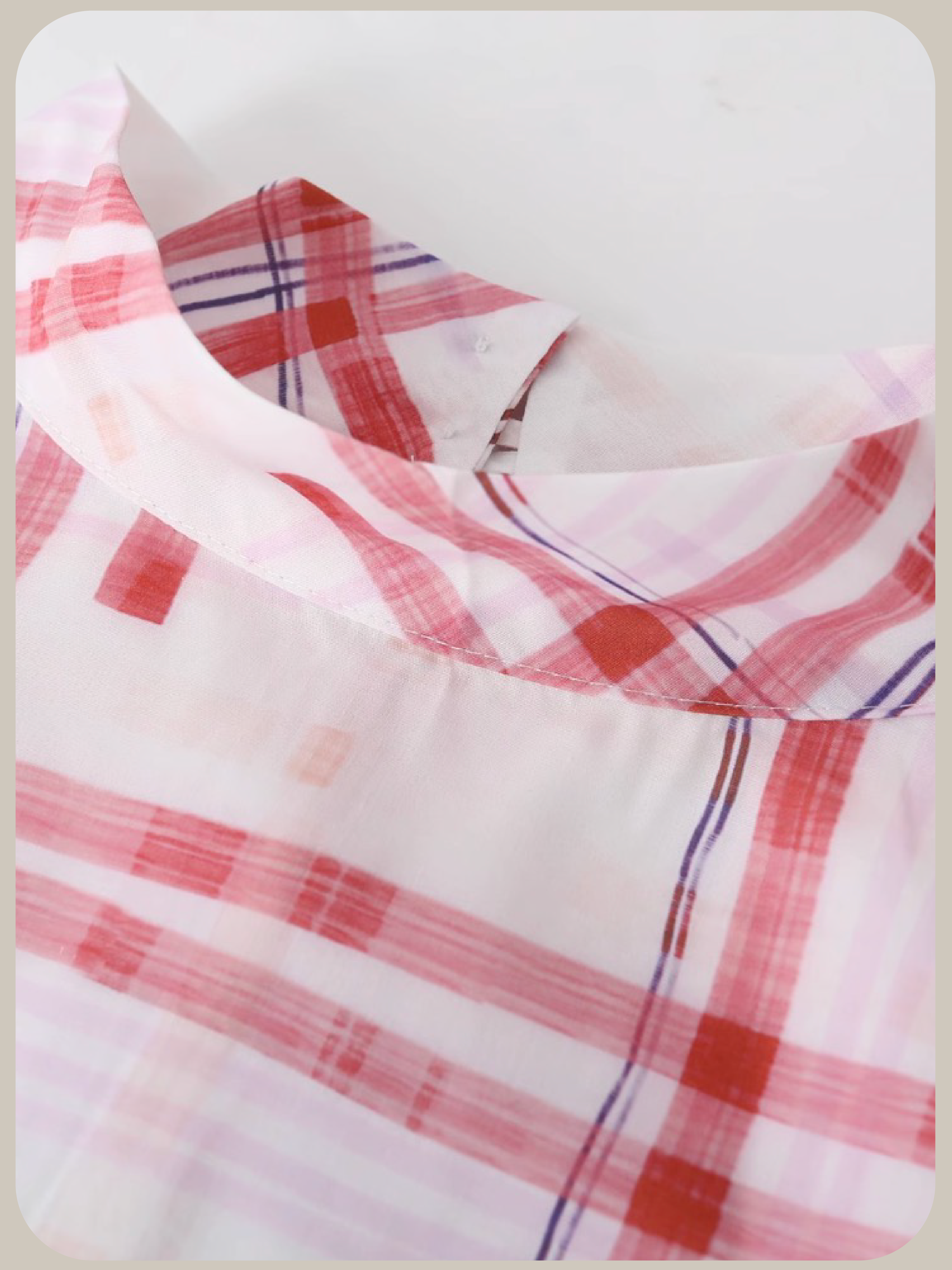 Pink Plaid Asymmetry One Piece/ピンクチェックアシンメトリーワンピース