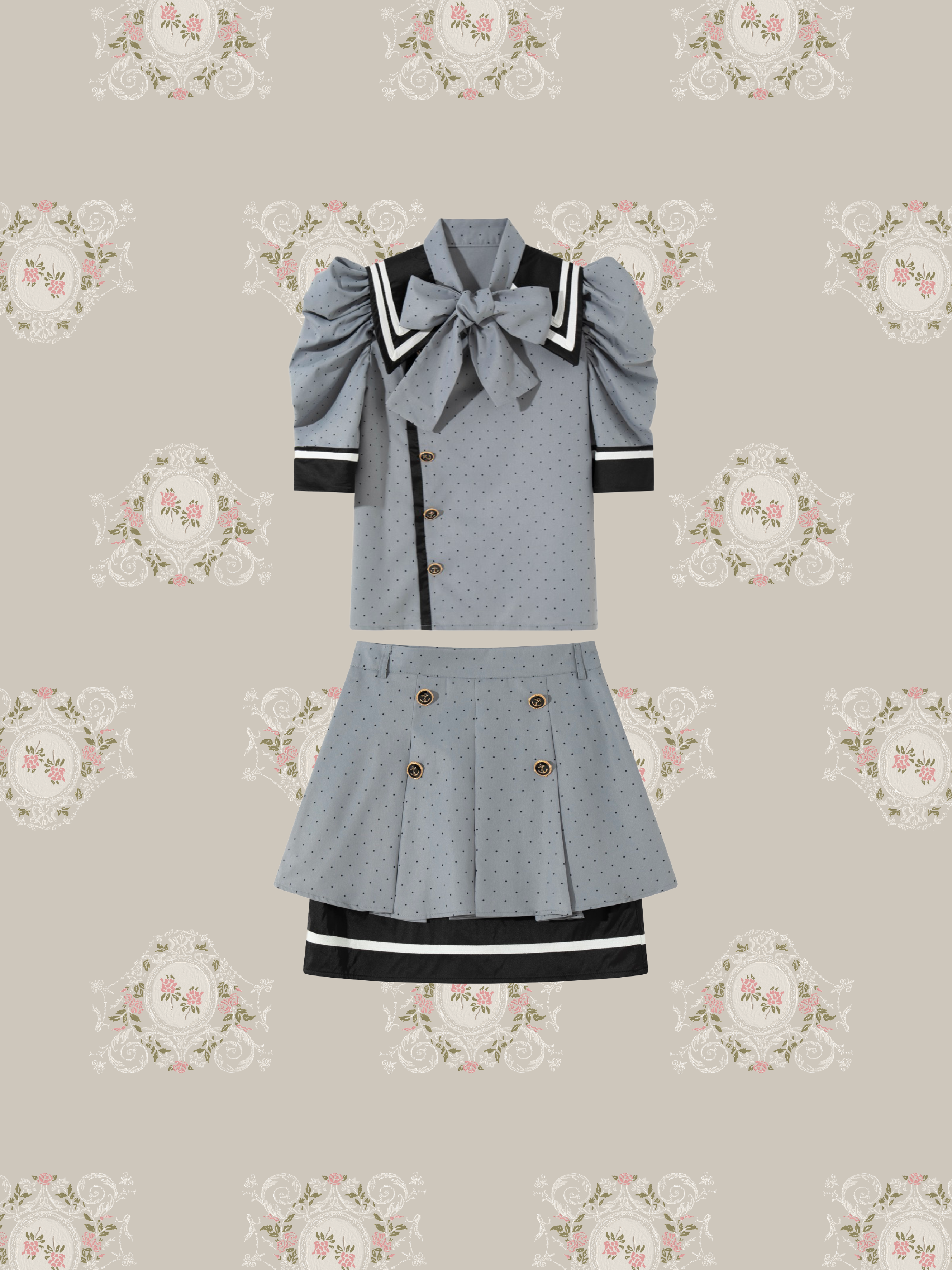 Princess Dots Skirt Set-Up/プリンセスドットスカートセットアップ