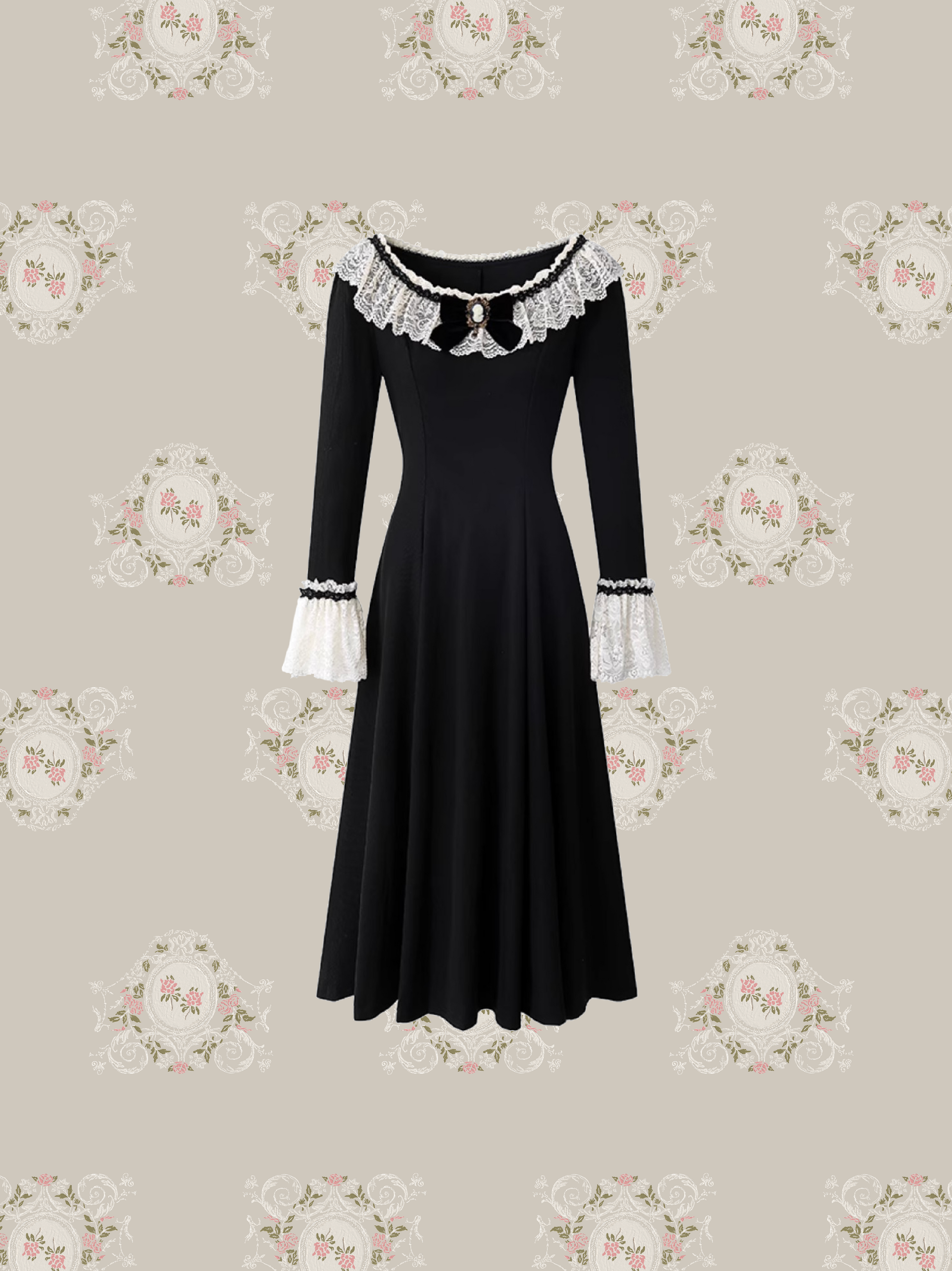 お値下げしました　ハーリップトゥ　Social Lace Flare Dress Two-Way Gathered Flare Dress