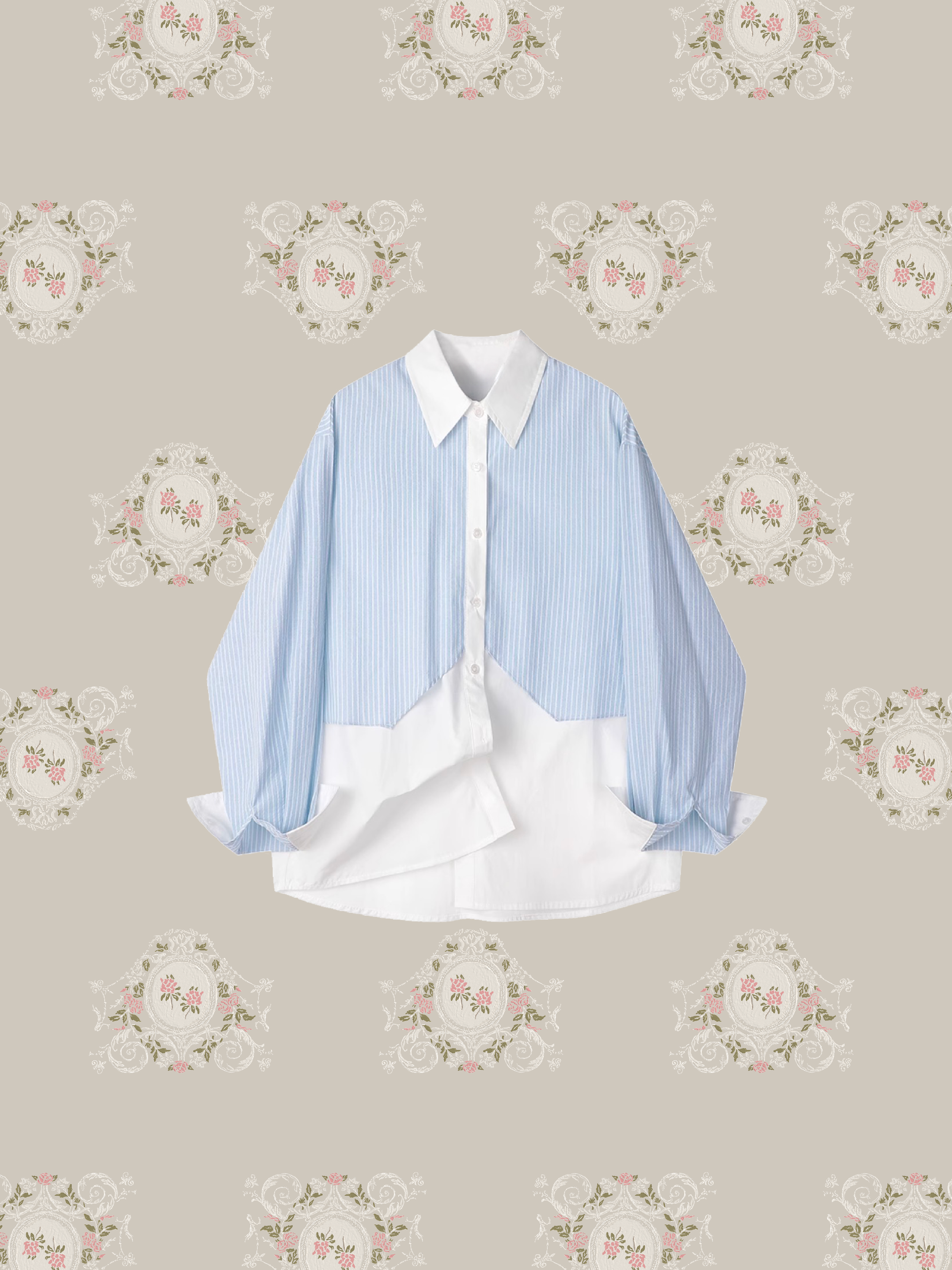 Stripe Docking Shirt/ストライプドッキングシャツ