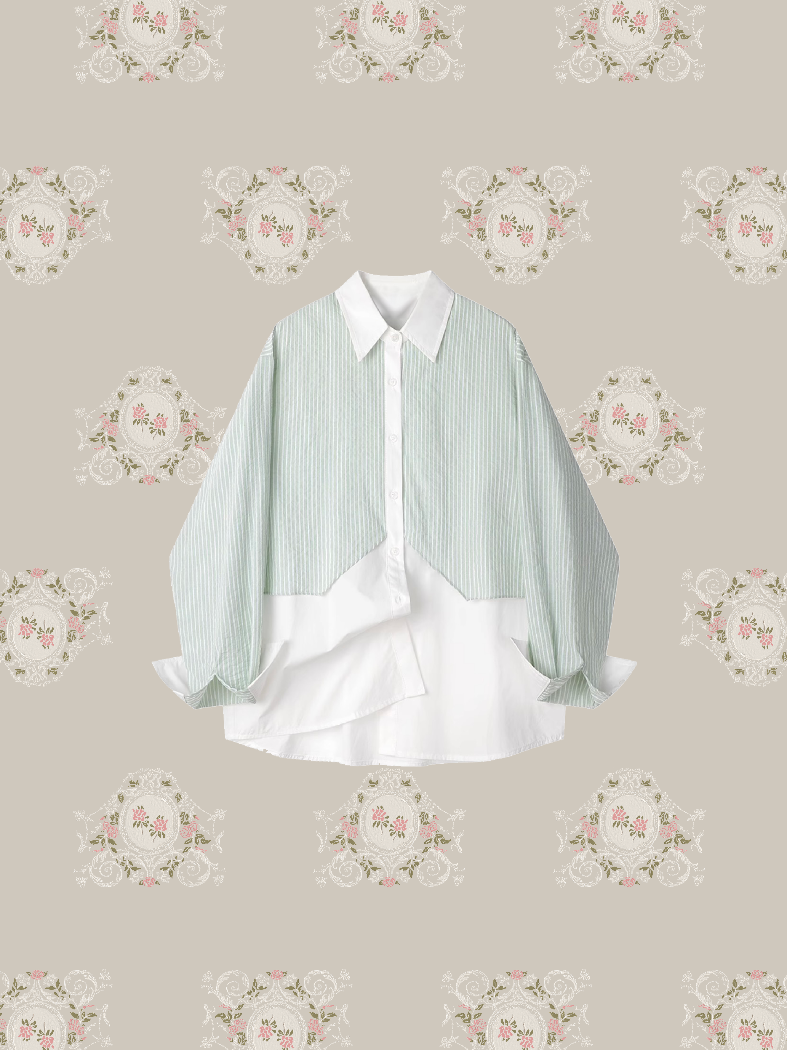 Stripe Docking Shirt/ストライプドッキングシャツ