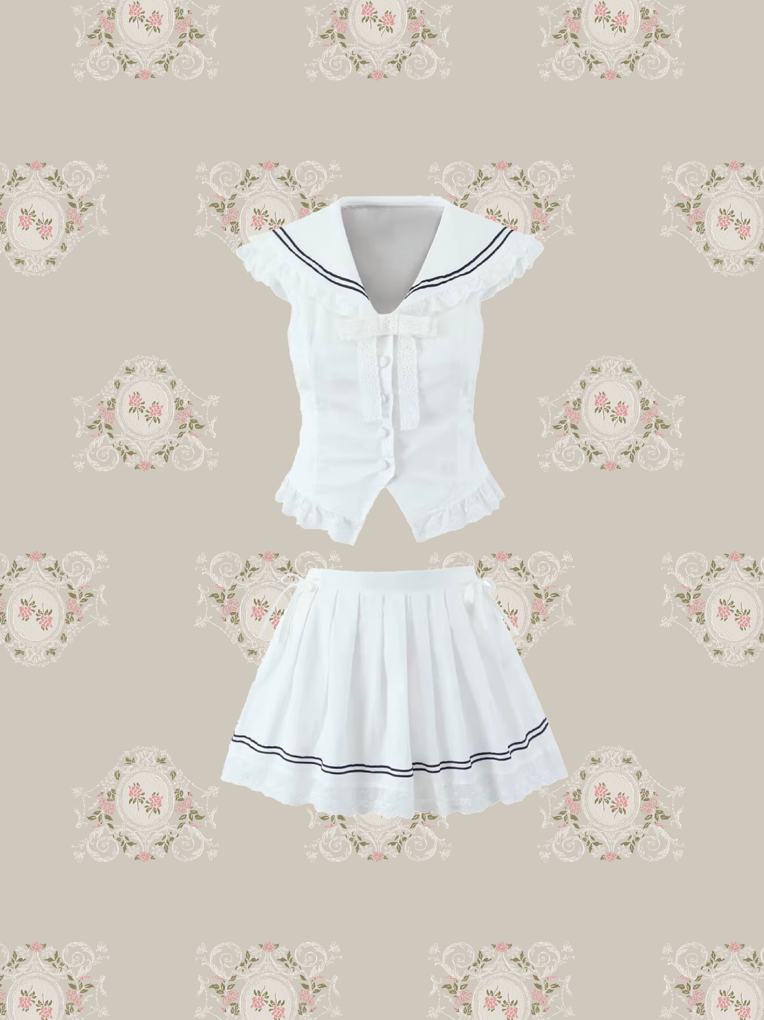 Sweet Lace Navy Set Up/スウィートレースネイビーセットアップ