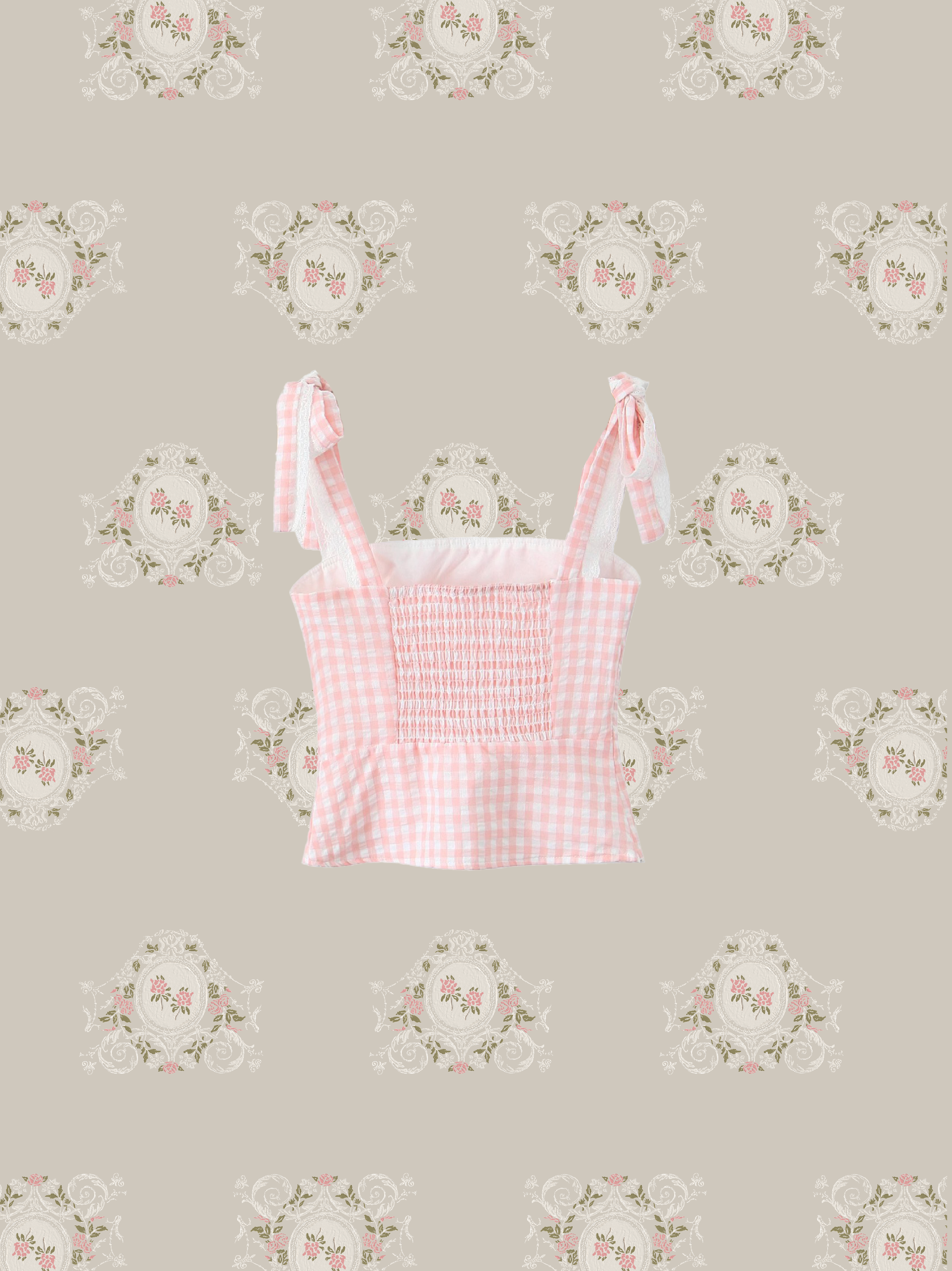 Sweet Ribbon Check Cami/スウィートリボンチェックキャミソール