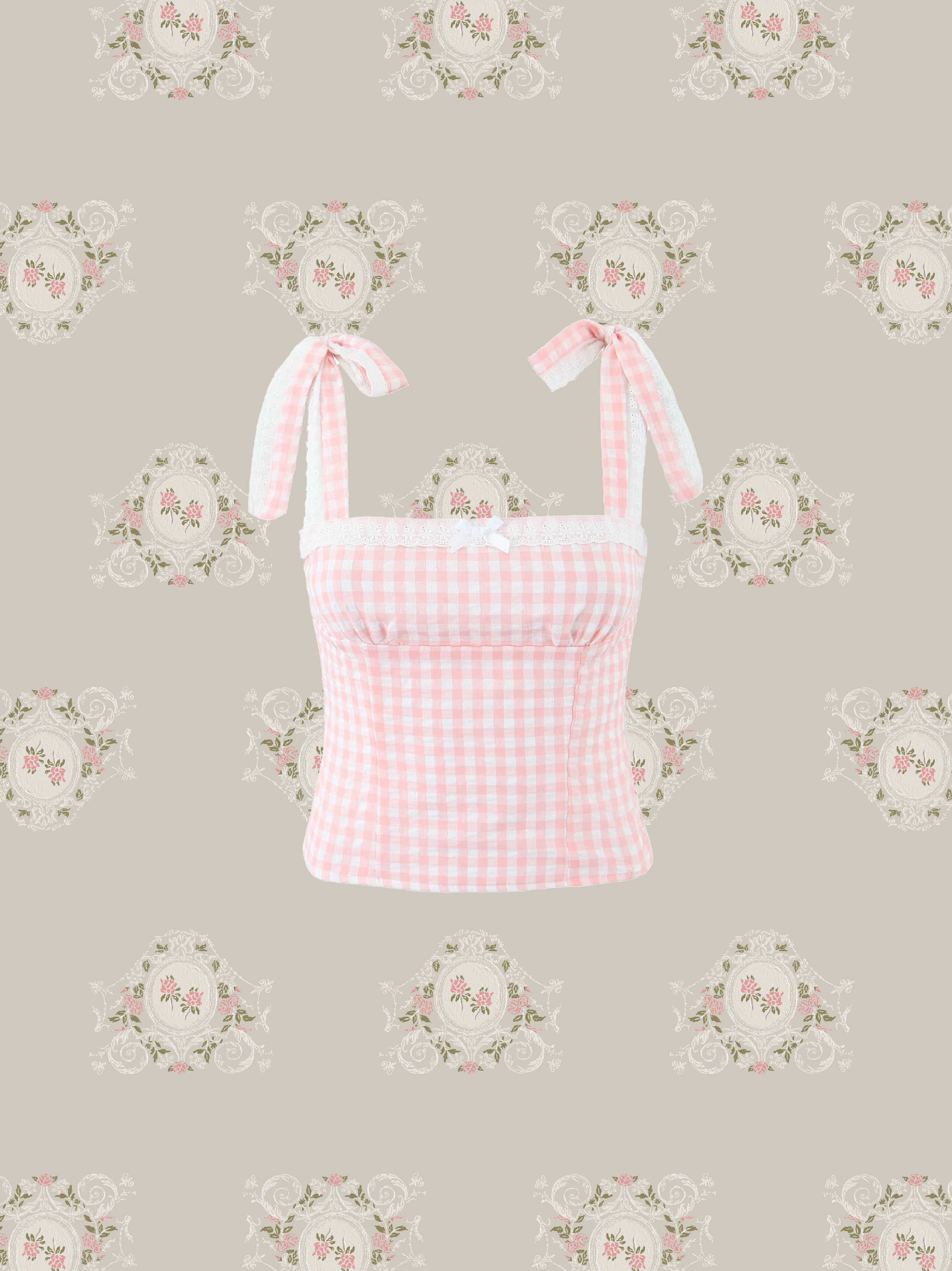 Sweet Ribbon Check Cami/スウィートリボンチェックキャミソール