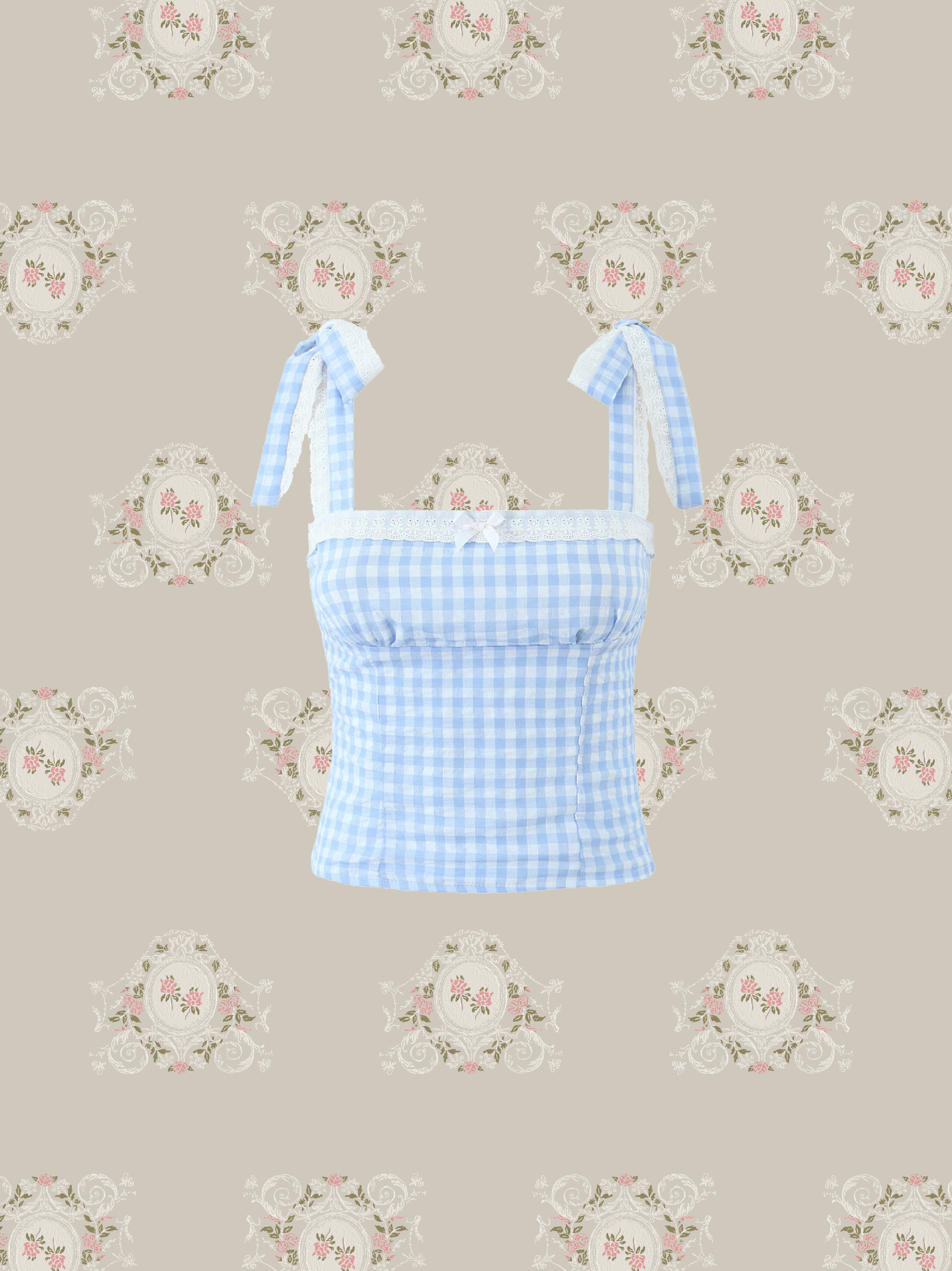 Sweet Ribbon Check Cami/スウィートリボンチェックキャミソール