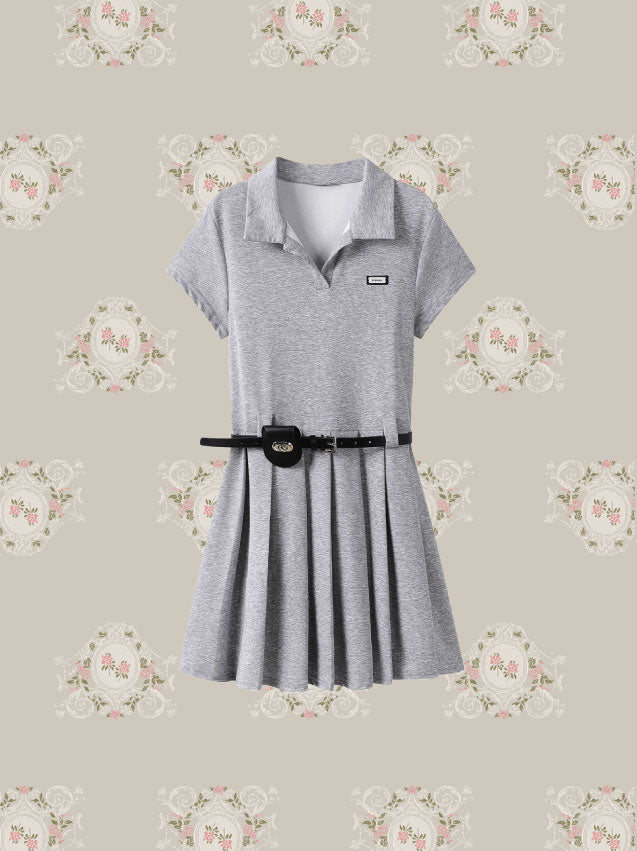 Retro Polo Dress With Belt Bag