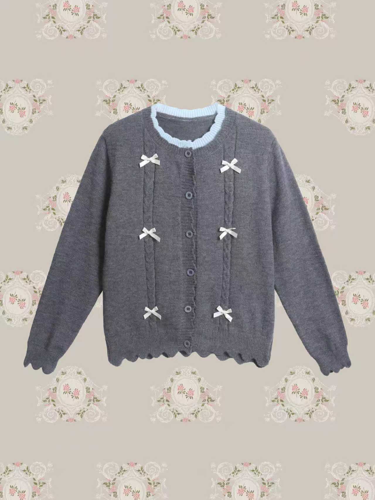 Layer Jeresy Ribbon Cardigan/レイヤードジャージーリボンカーディガン