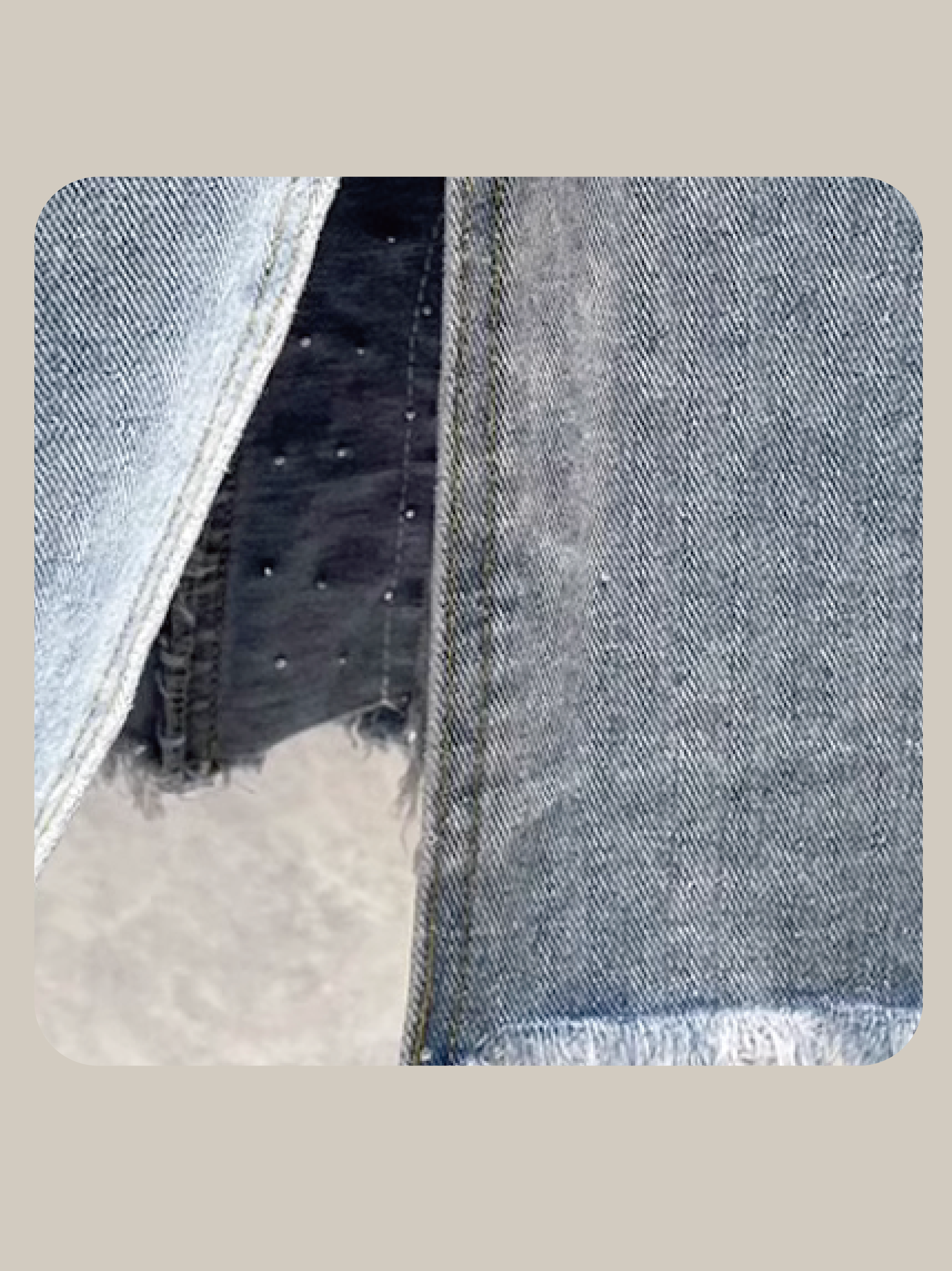 Pearl Deco Broken Design Denim Skirt パールデコブロークンデザインデニムスカート