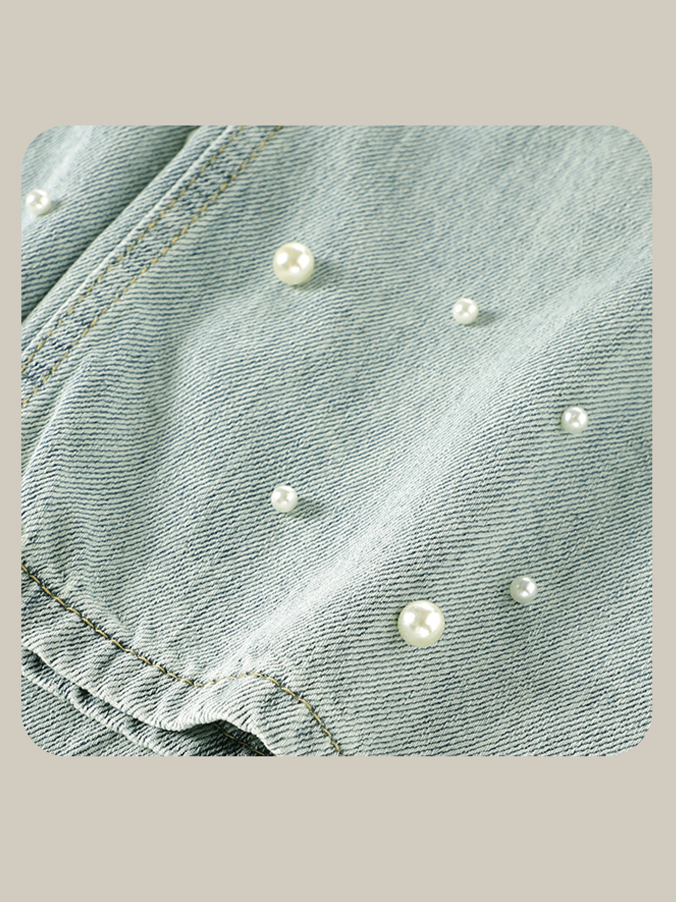 Pearl Deco Wide Denim Pants パールデコワイドデニムパンツ.