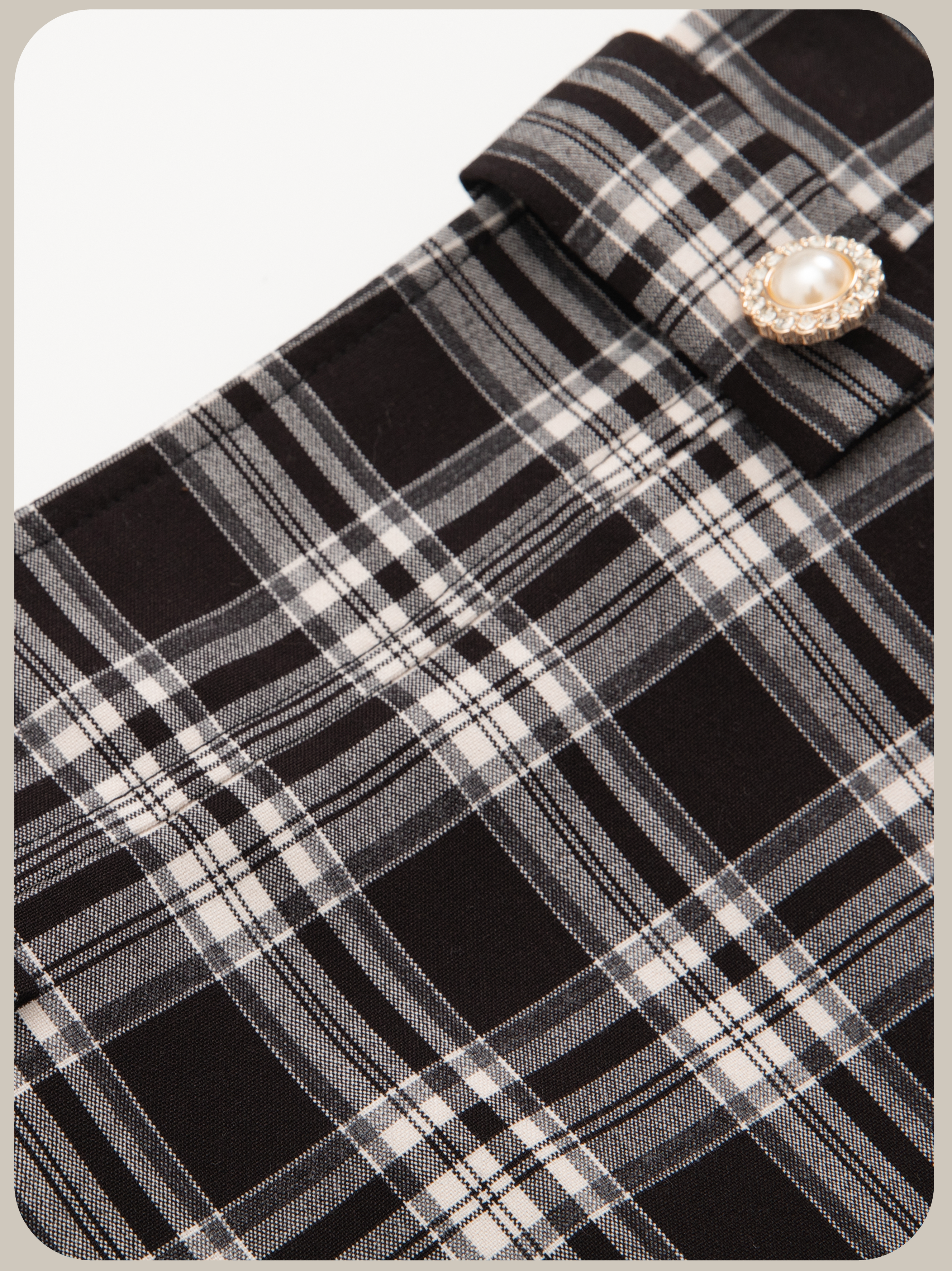 ・予約商品・Lace Collar Plaid Jacket Set Up/レース襟チェック柄ジャケットセットアップ