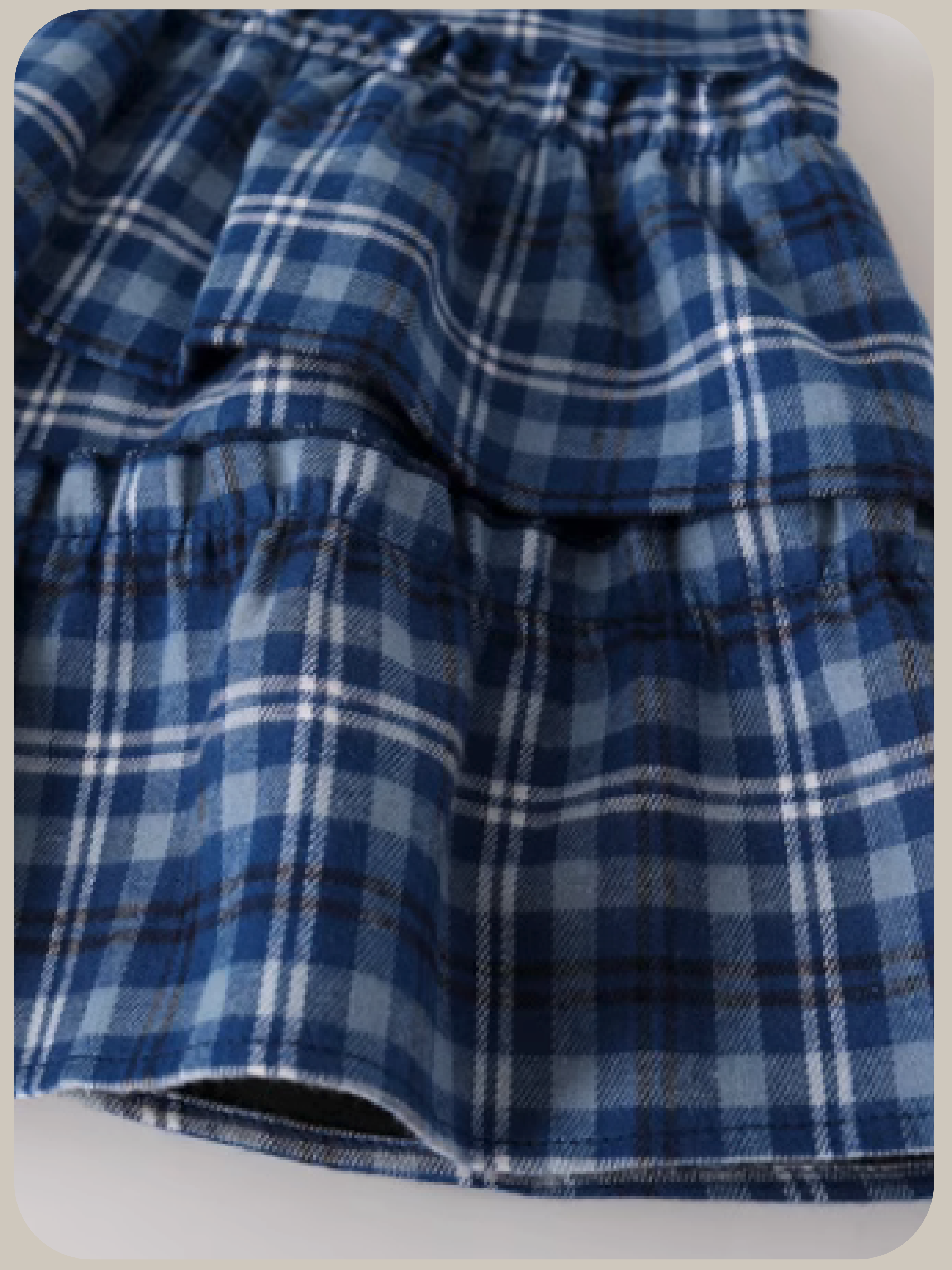French Check Ruffle Dress/フレンチチェックフリルドレス