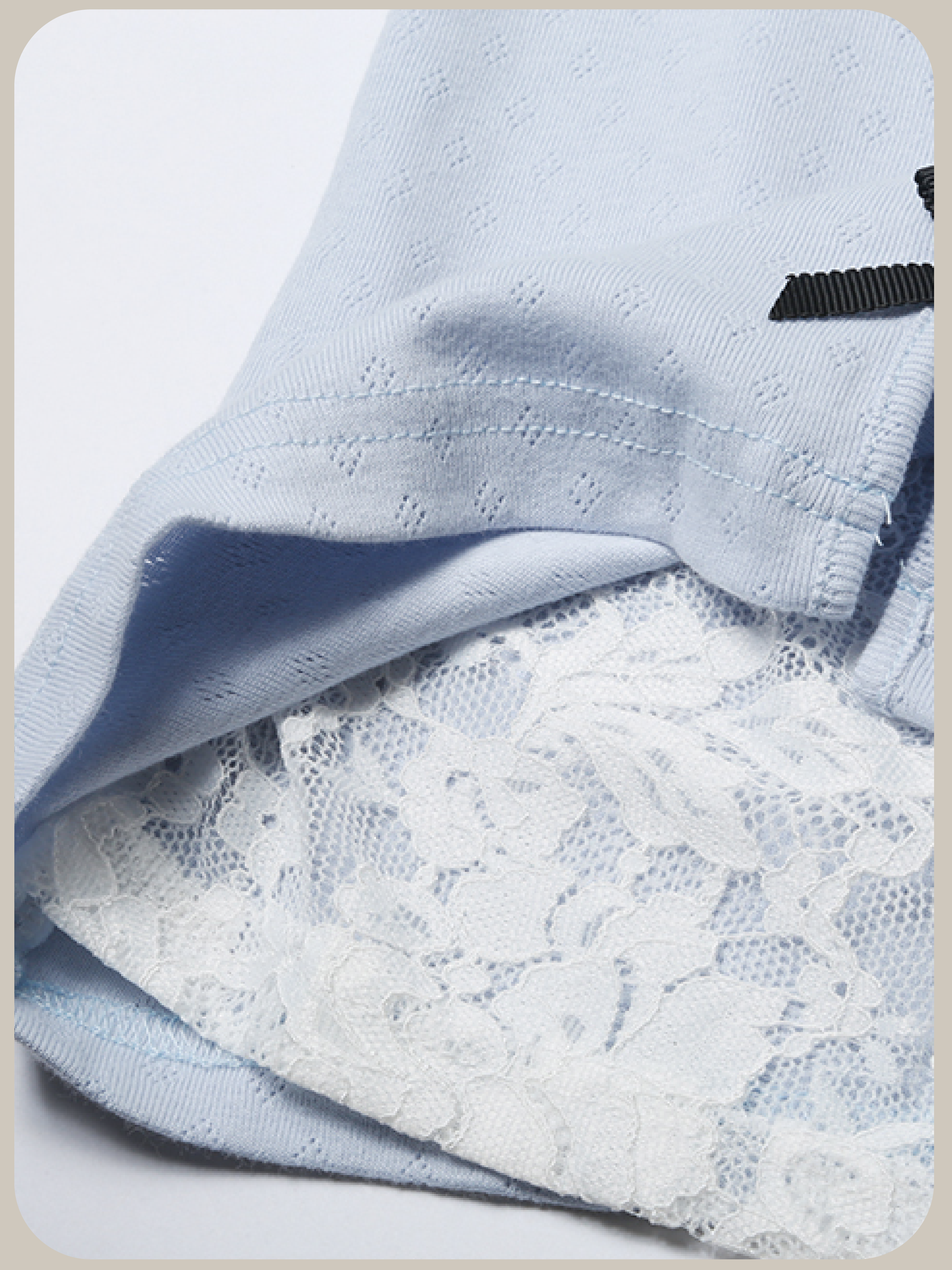 Lace Docking Puff Sleeve T/レースドッキングパフスリーブTシャツ