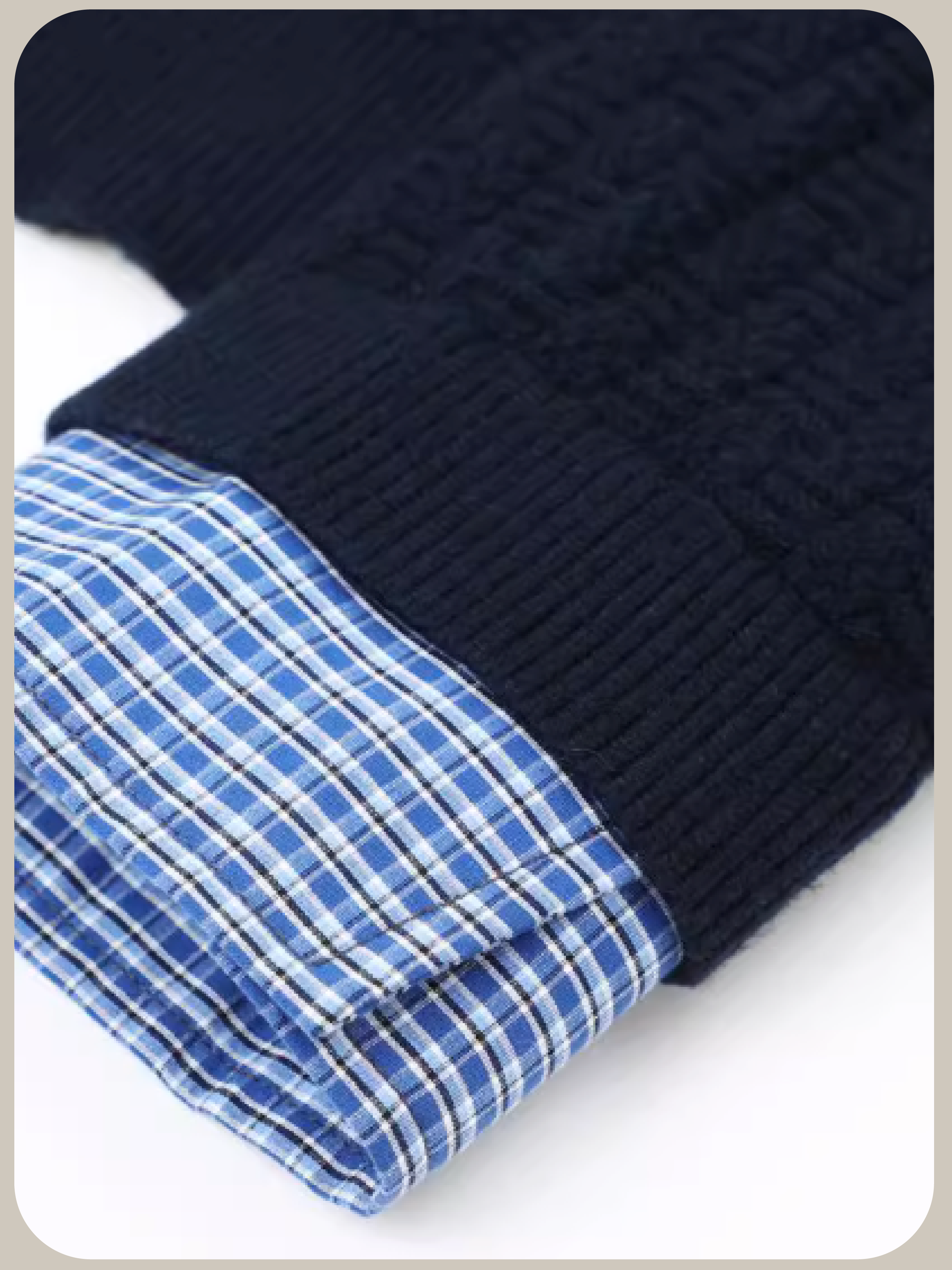 Preppy Shirt Stitching Cardigan/プレッピーシャツステッチカーディガン