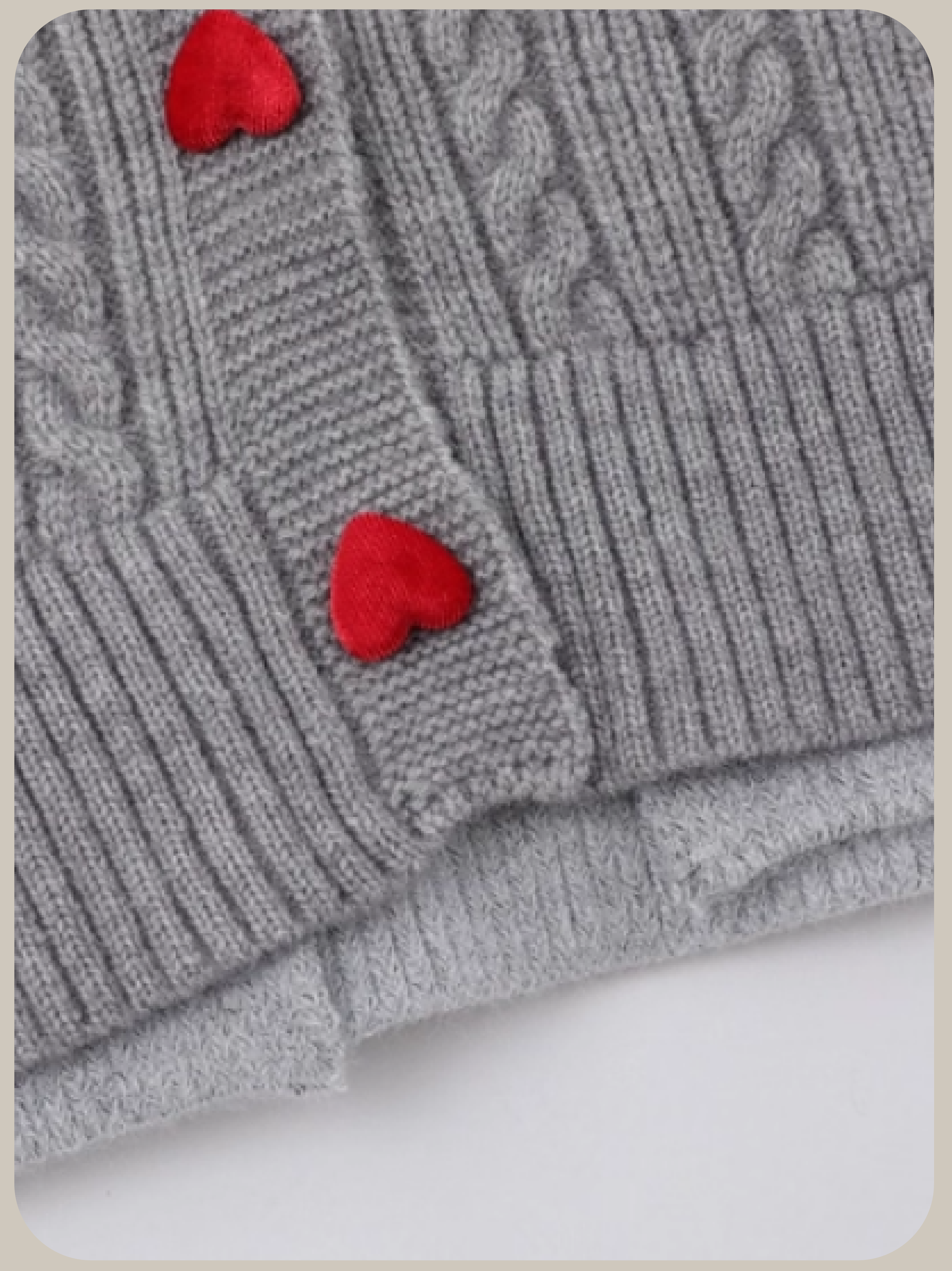 Cute Ribbon Heart Button Rib Cardigan/キュートリボンハートボタンリブカーディガン