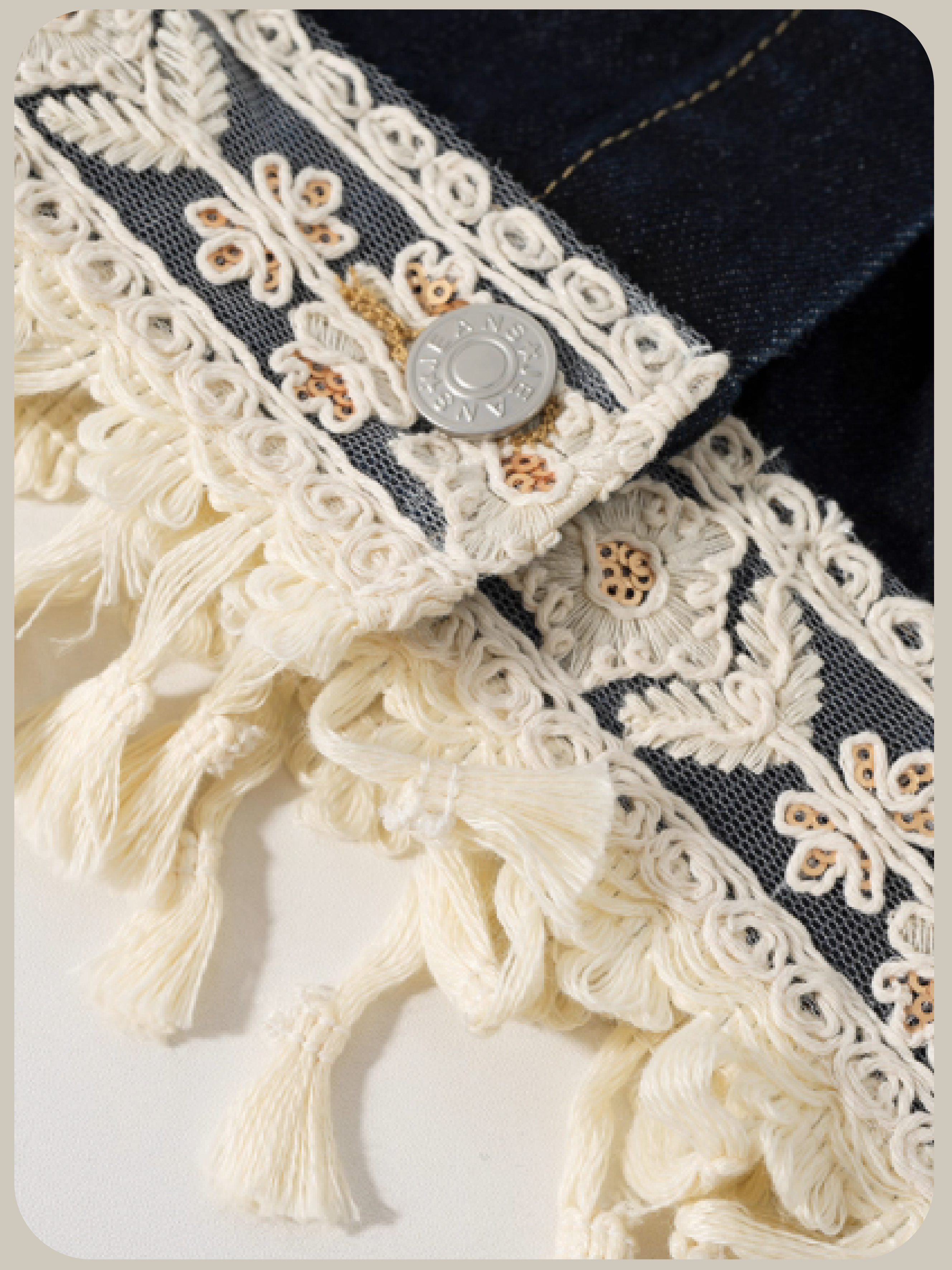 Lace Stitching Denim Shirt/レースステッチデニムシャツ