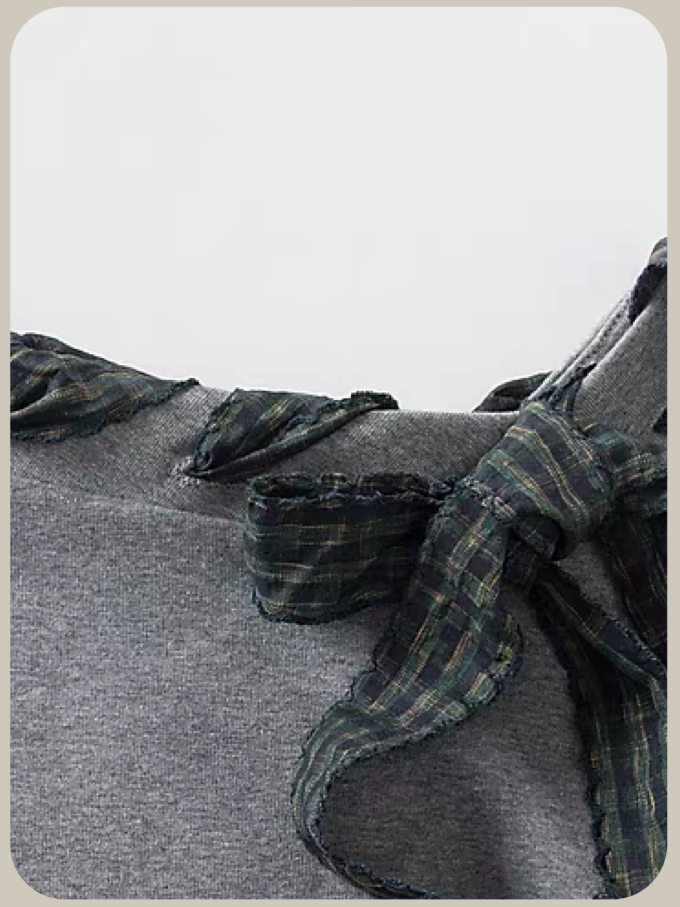 Gingham Bow Asymmetric Neck T/ギンガムリボンアシンメトリーネックTシャツ