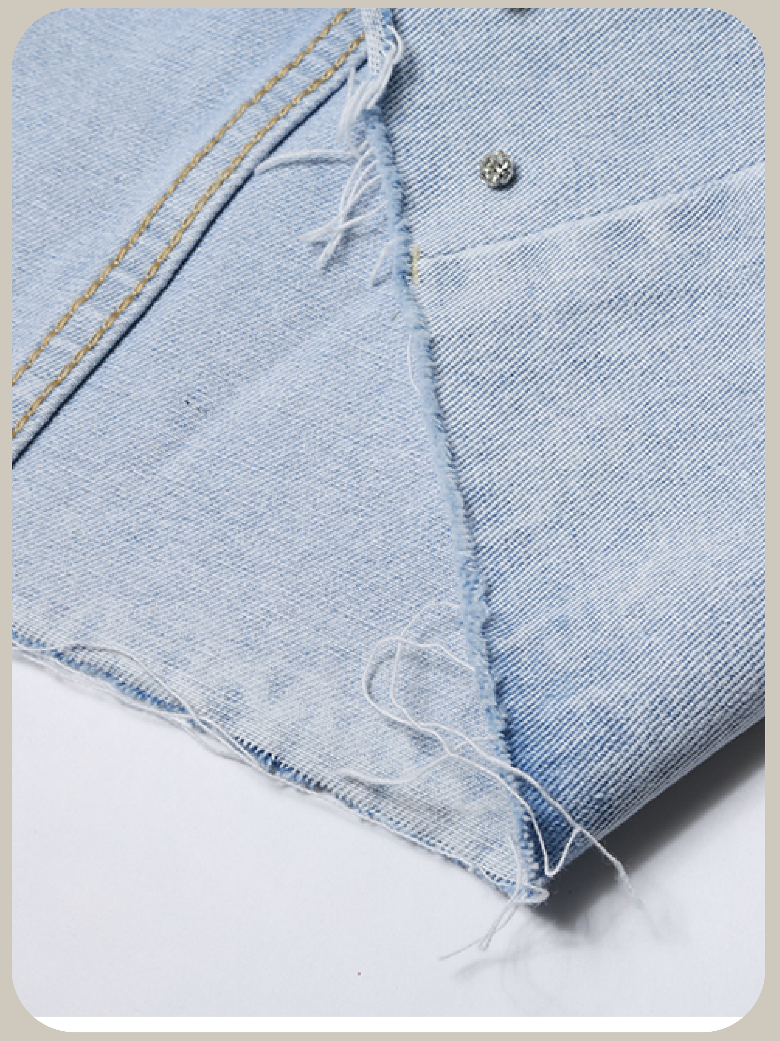 Pearl Deco Denim Skirt/パールデコデニムスカート