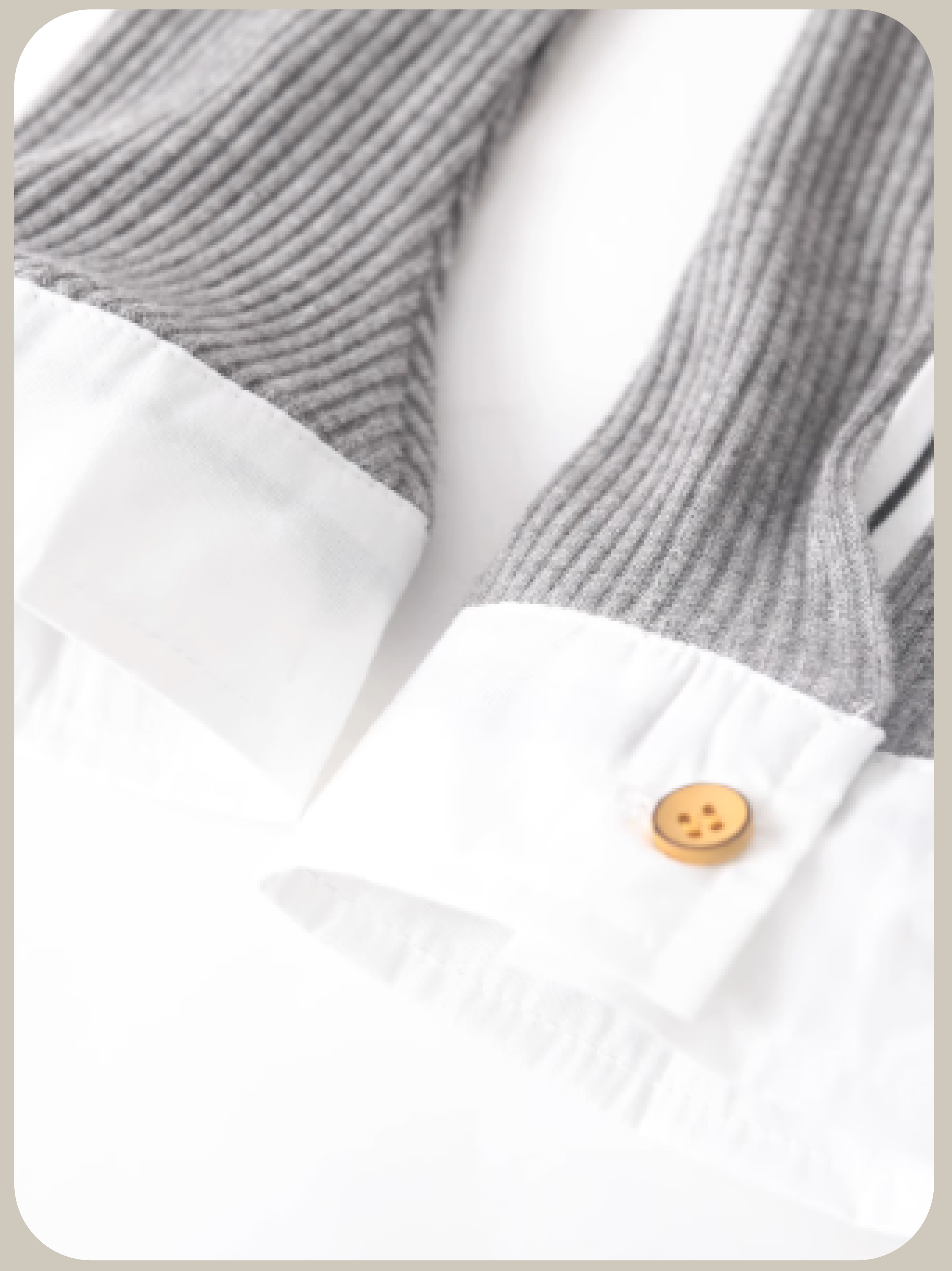 Stitching Shirt Layer Knit Top/ステッチシャツレイヤーニットトップス