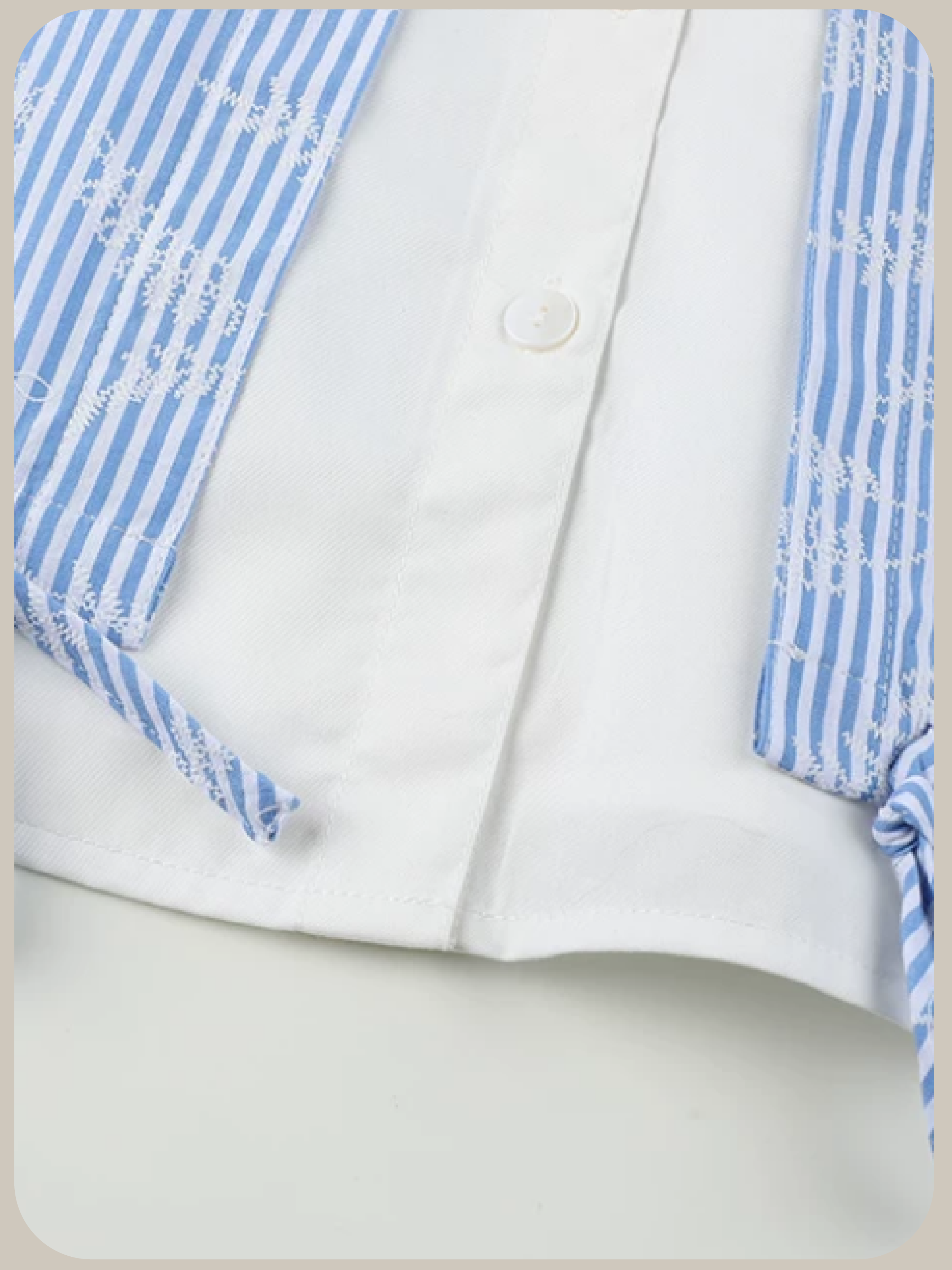 Fake Two Stripe Shirt Jacket/フェイクツーストライプシャツジャケット