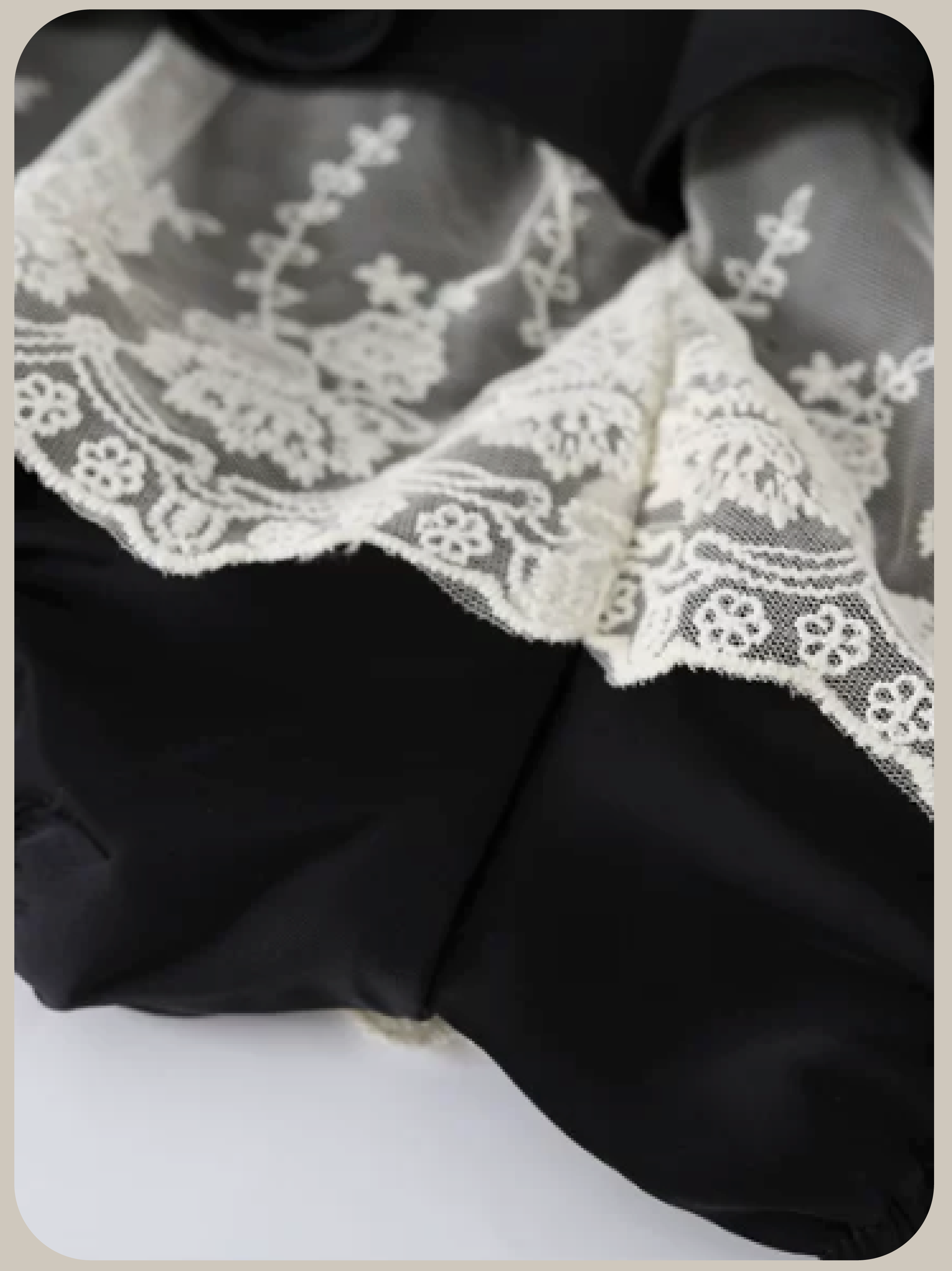Monochrome Lace Patch Cross Cami Tiered Ruffle Skirt Set Up/モノトーンレースパッチクロスキャミティアードフリルスカートセットアップ
