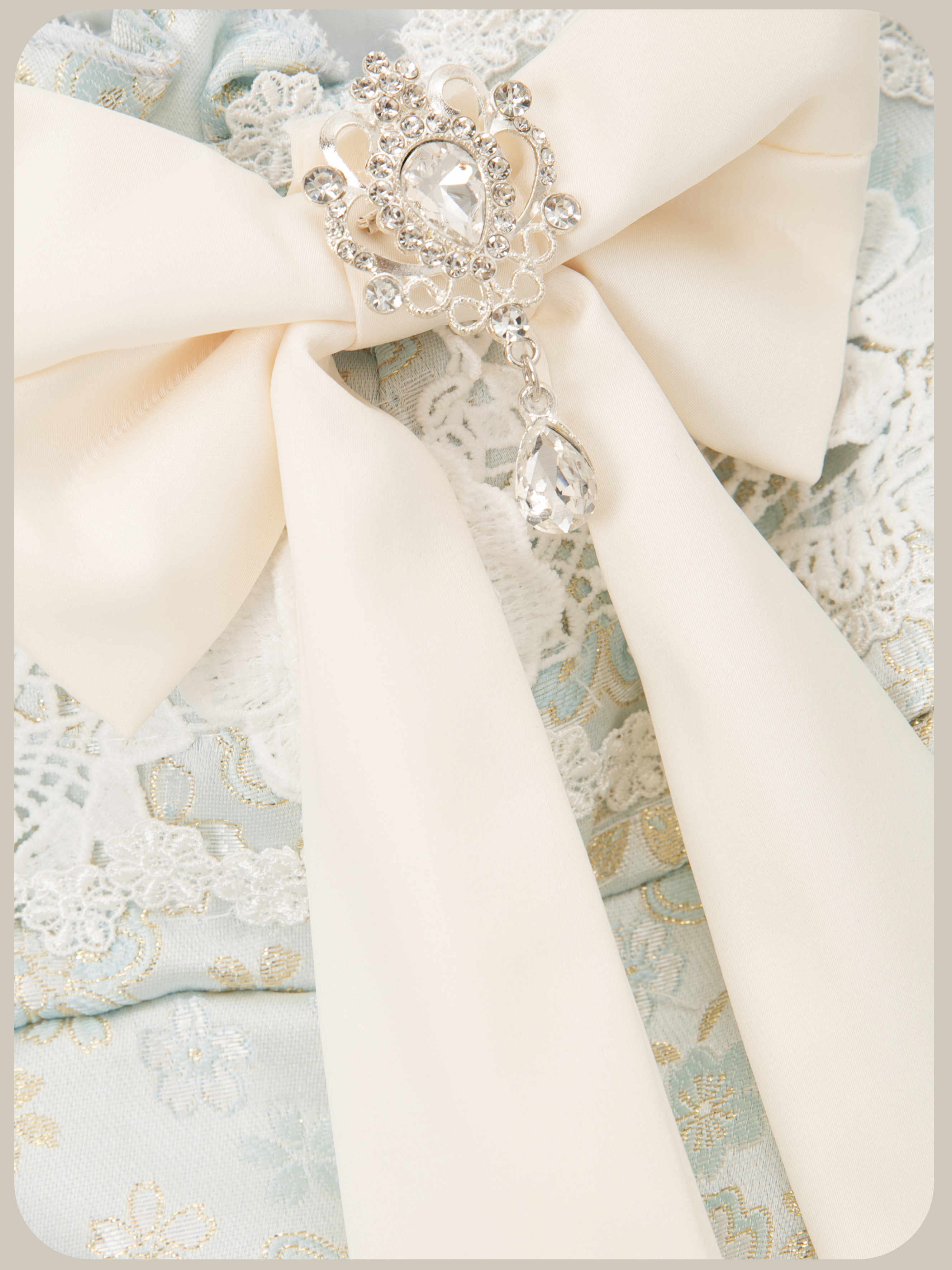 Mint Jacquard Back Bow Flare Dress/ミントジャカードバックリボンフレアドレス