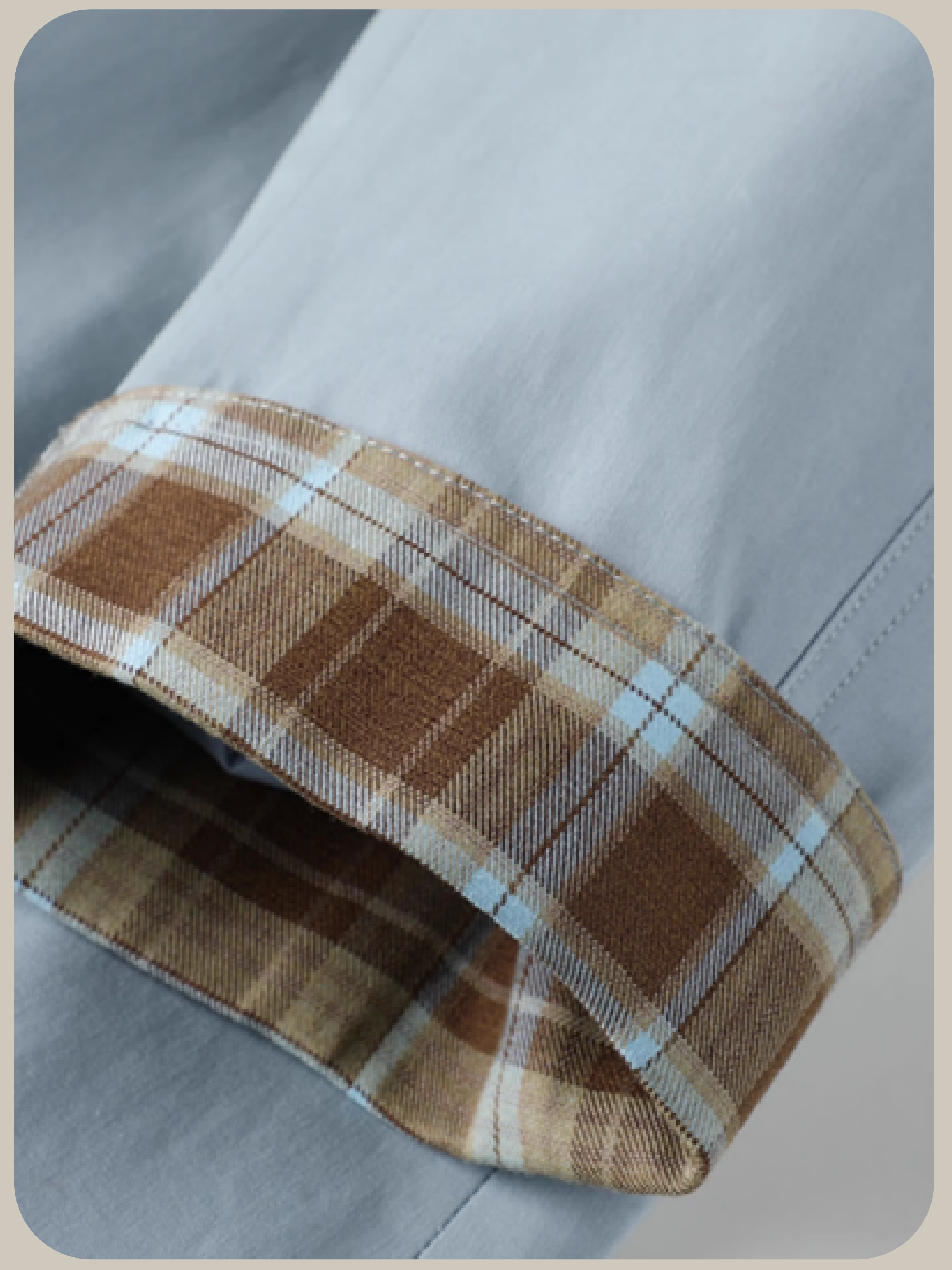 Baby Blue Check Stitching Trench Coat/ベビーブルーチェックステッチトレンチコート