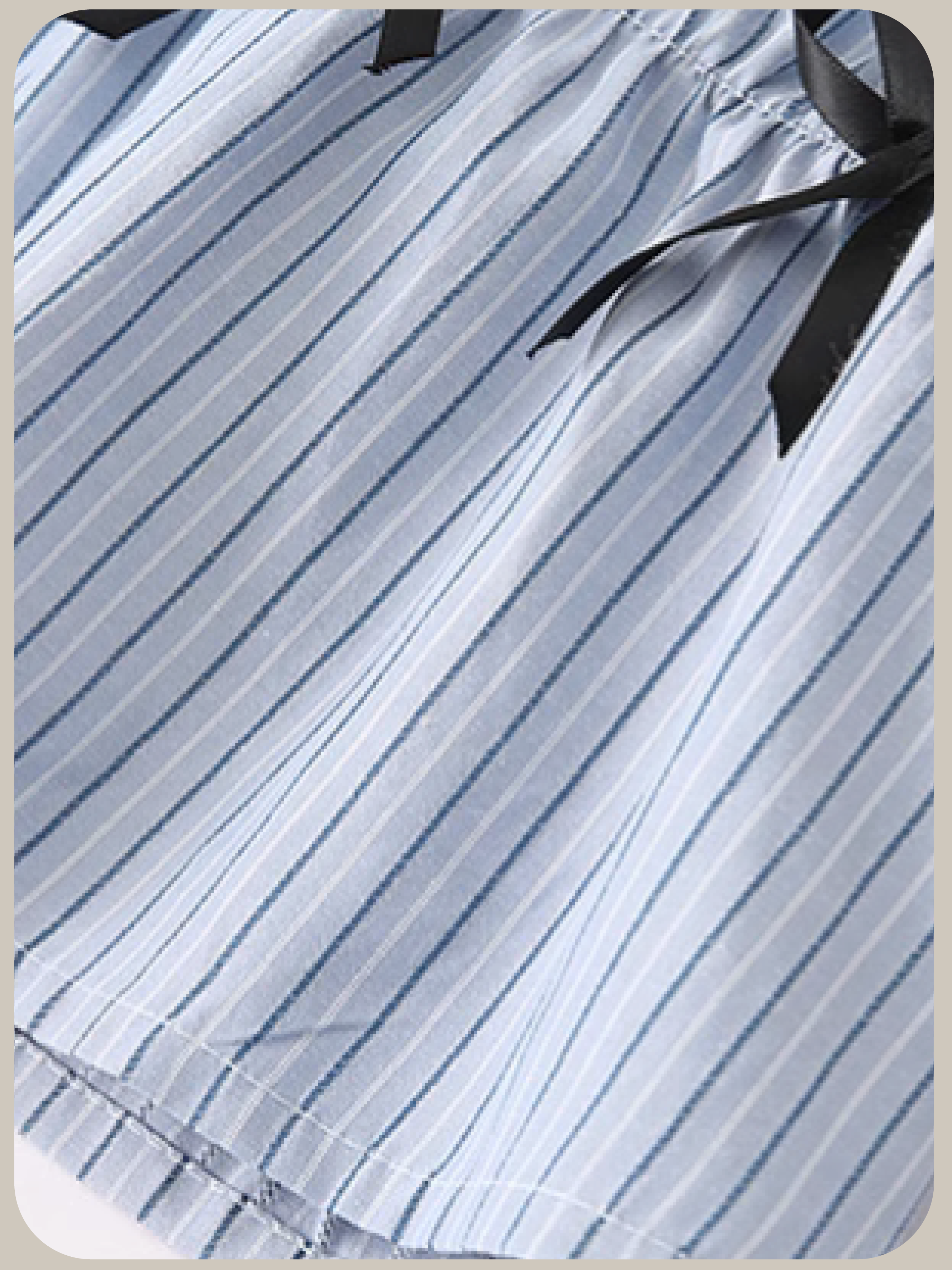 Hollow Out Ribbon Stripe Shirt/リボンストライプシャツ